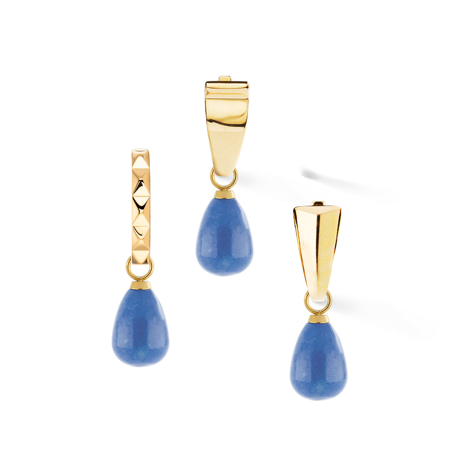 EAR ME UP Charm Tropfen Gold-Blau