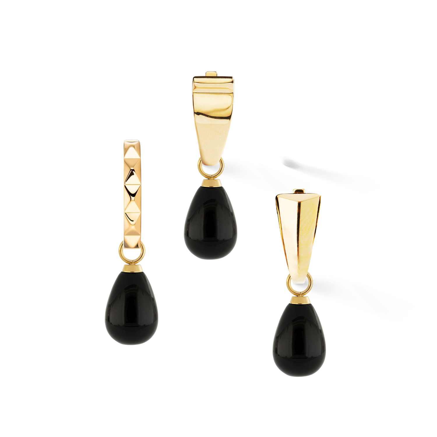 EAR ME UP Charm Tropfen Gold-Schwarz