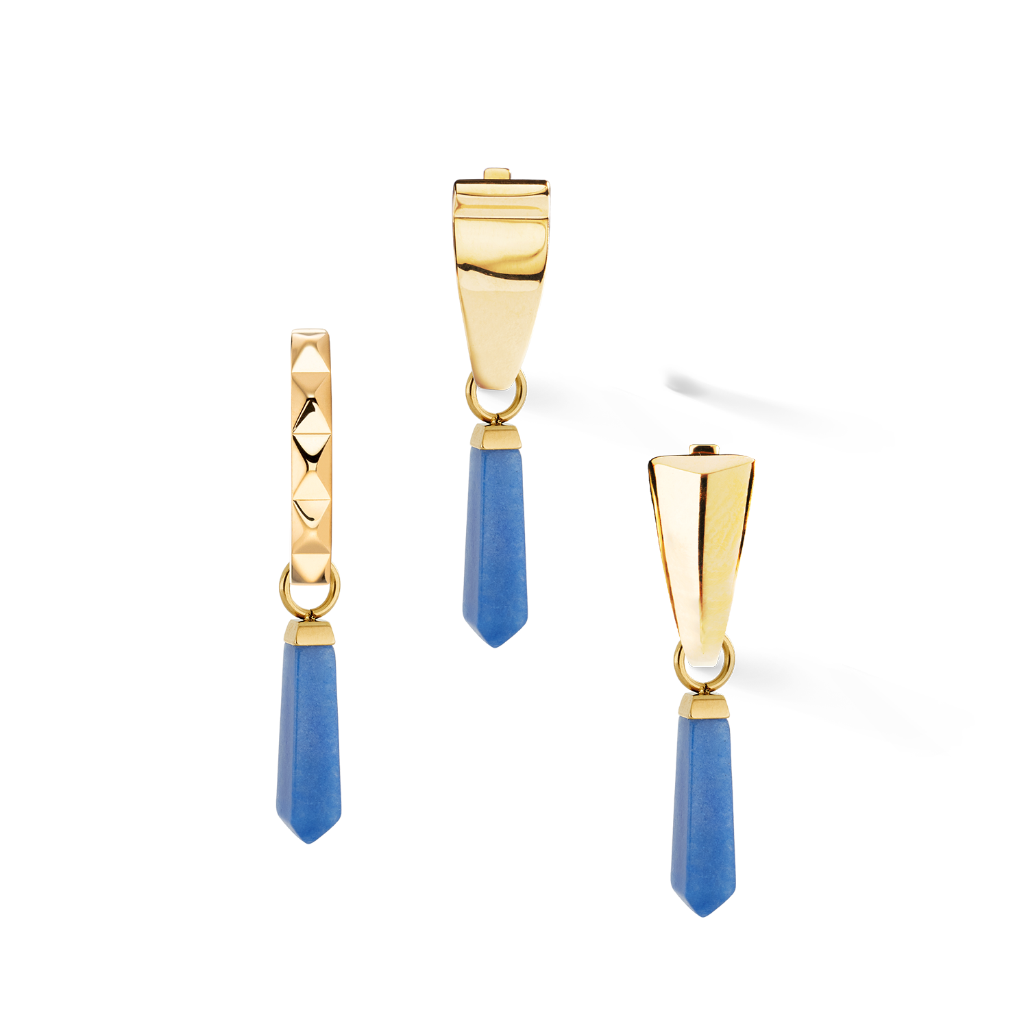 EAR ME UP Charm Obelisk Gold-Blau