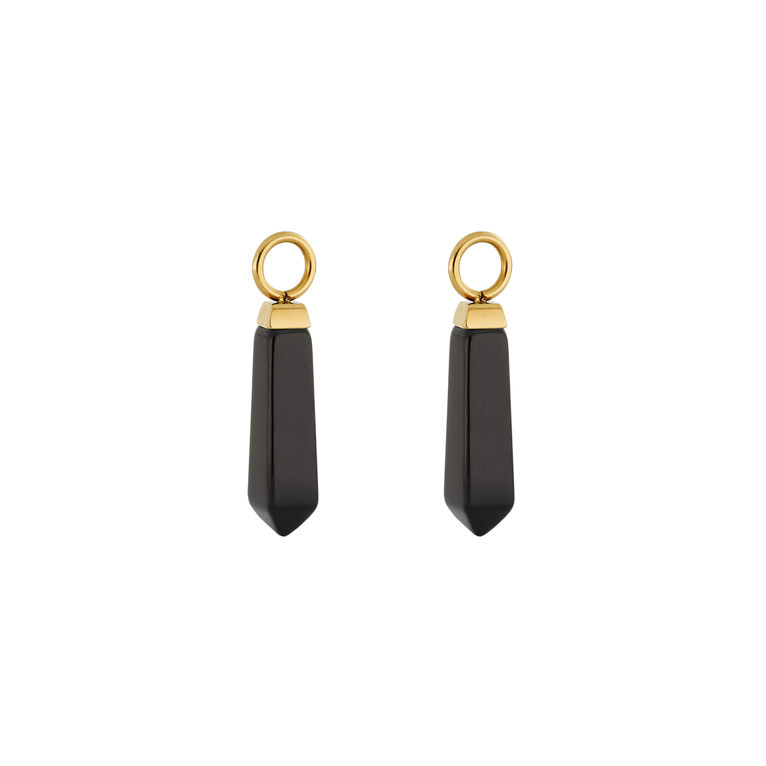 EAR ME UP Charm Obelisk Gold-Schwarz