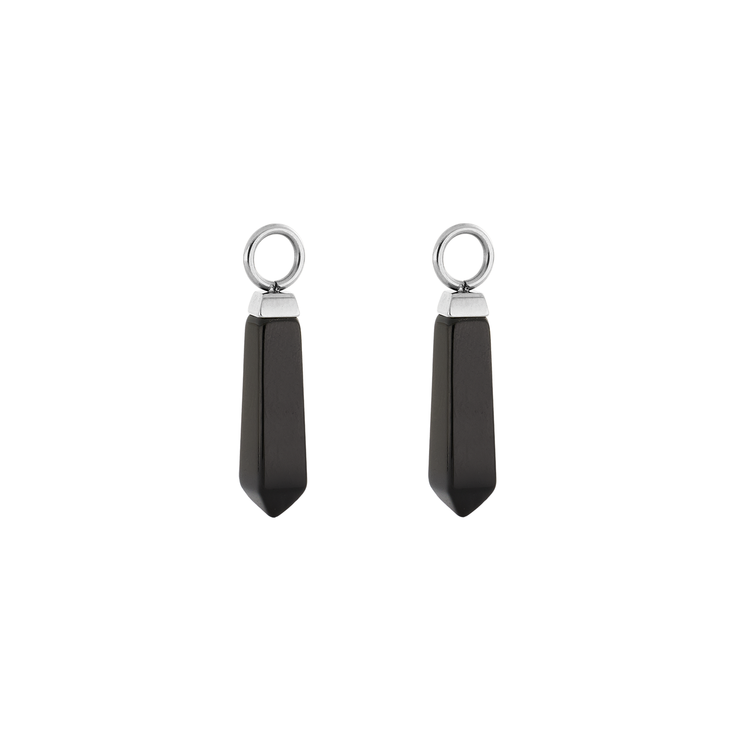EAR ME UP Charm Obelisk Silber-Schwarz