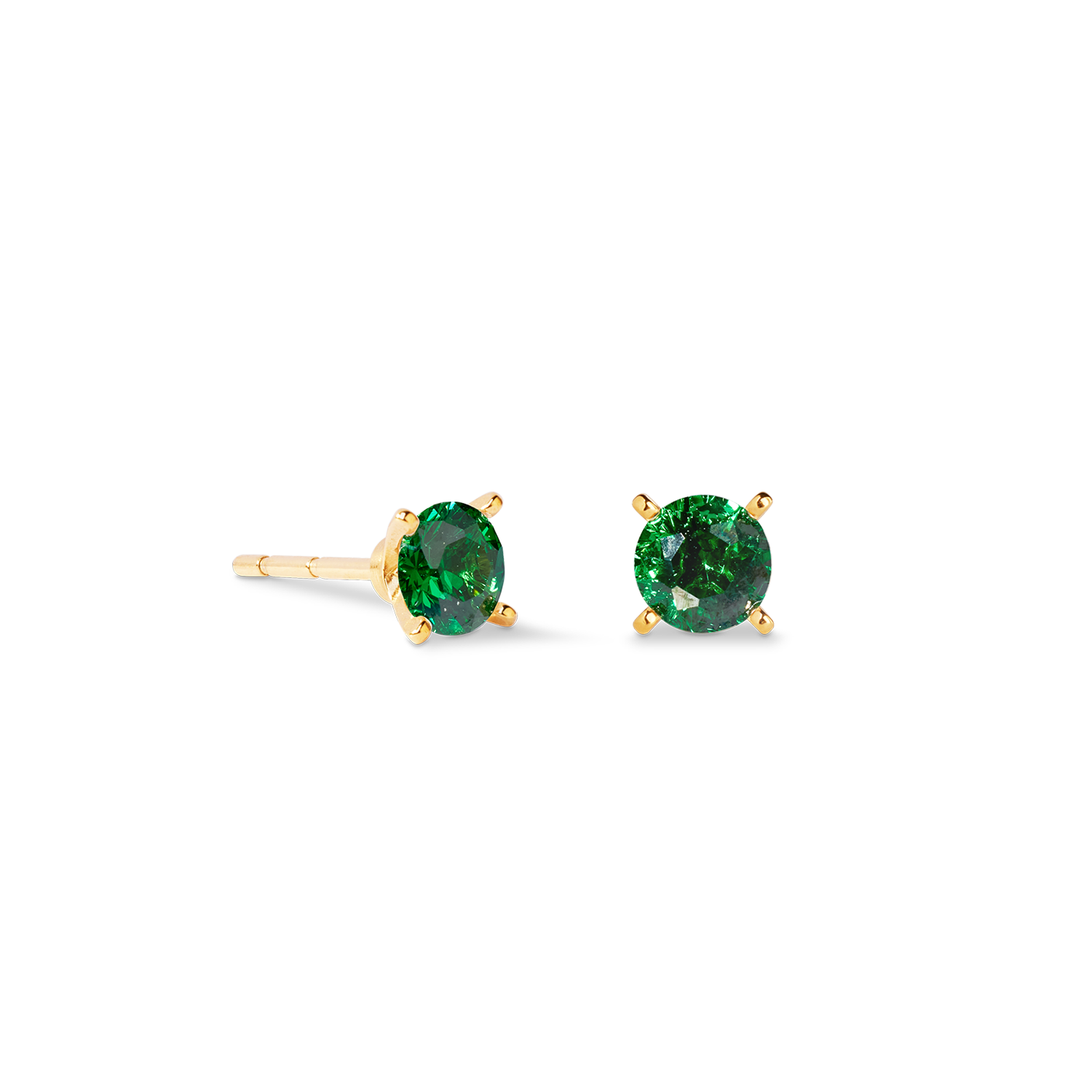 Ohrstecker Glam Dot 5 mm gold-dunkelgrün