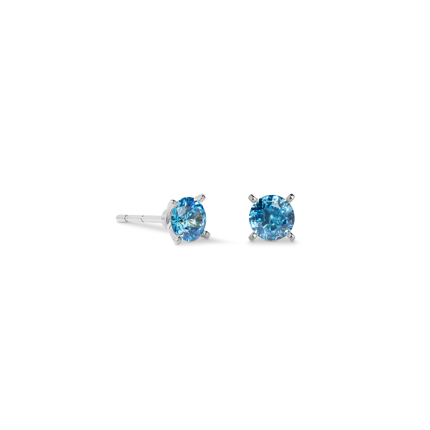 Ohrstecker Glam Dot 5 mm silber-blau