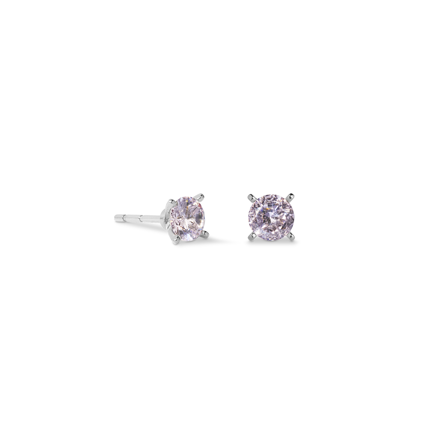 Ohrstecker Glam Dot 5 mm silber-rosa