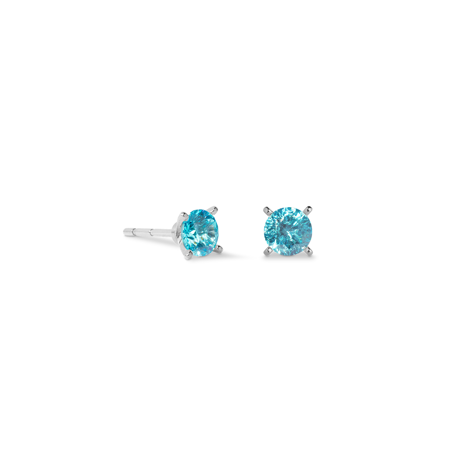 Ohrstecker Glam Dot 5 mm silber-aqua