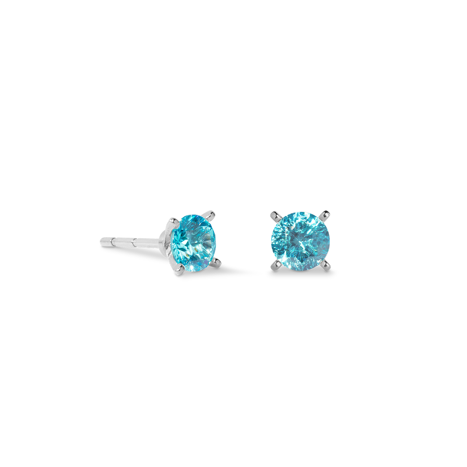 Ohrstecker Glam Dot 5 mm silber-aqua