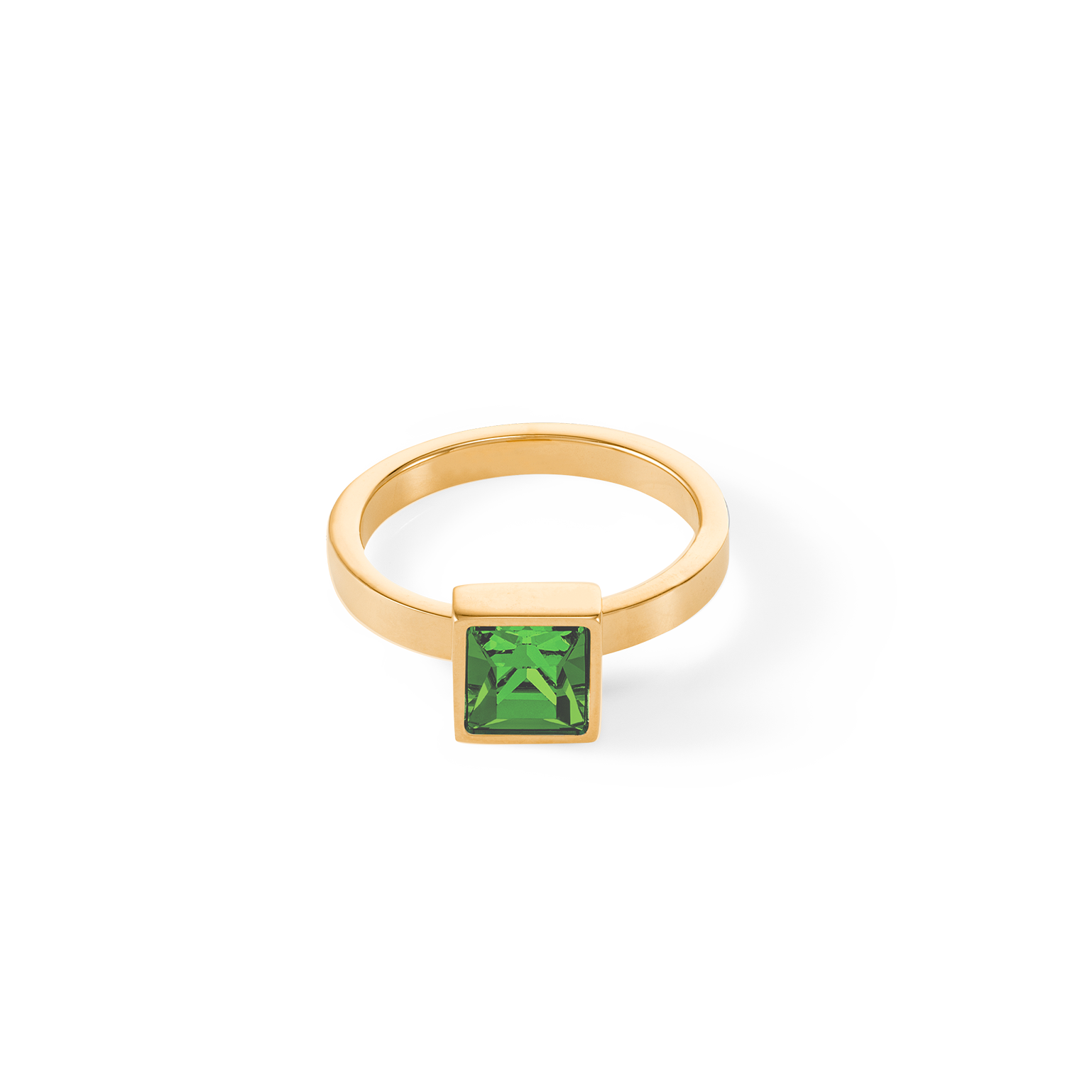 Brilliant Square big Ring gold grün