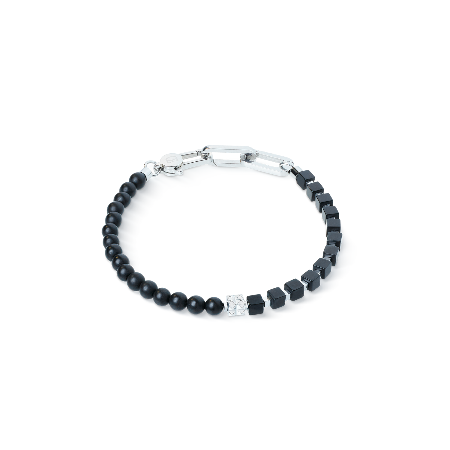 Armband Spikes Fusion Onyx schwarz-silber
