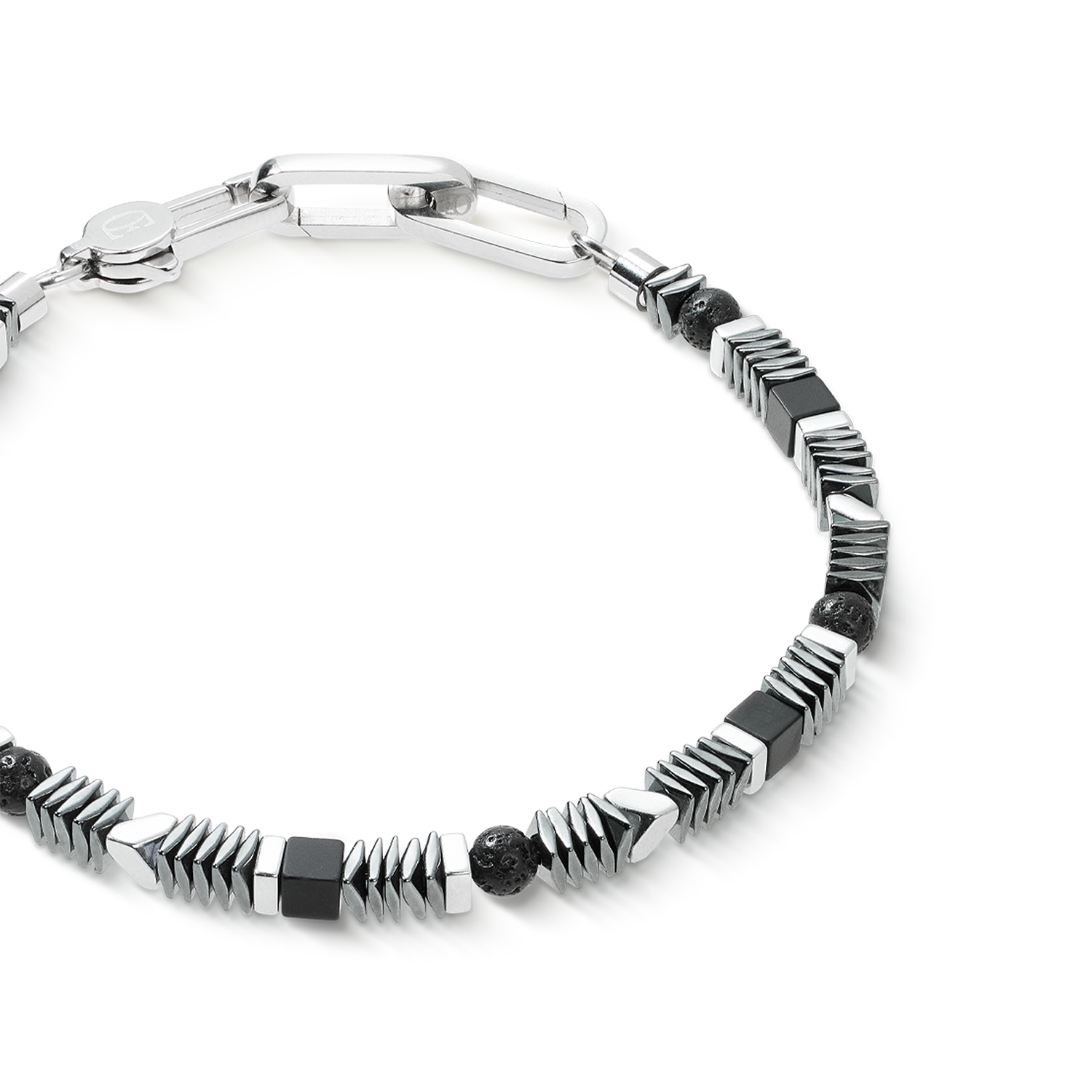 Armband Cadence Shape Mix schwarz-silber