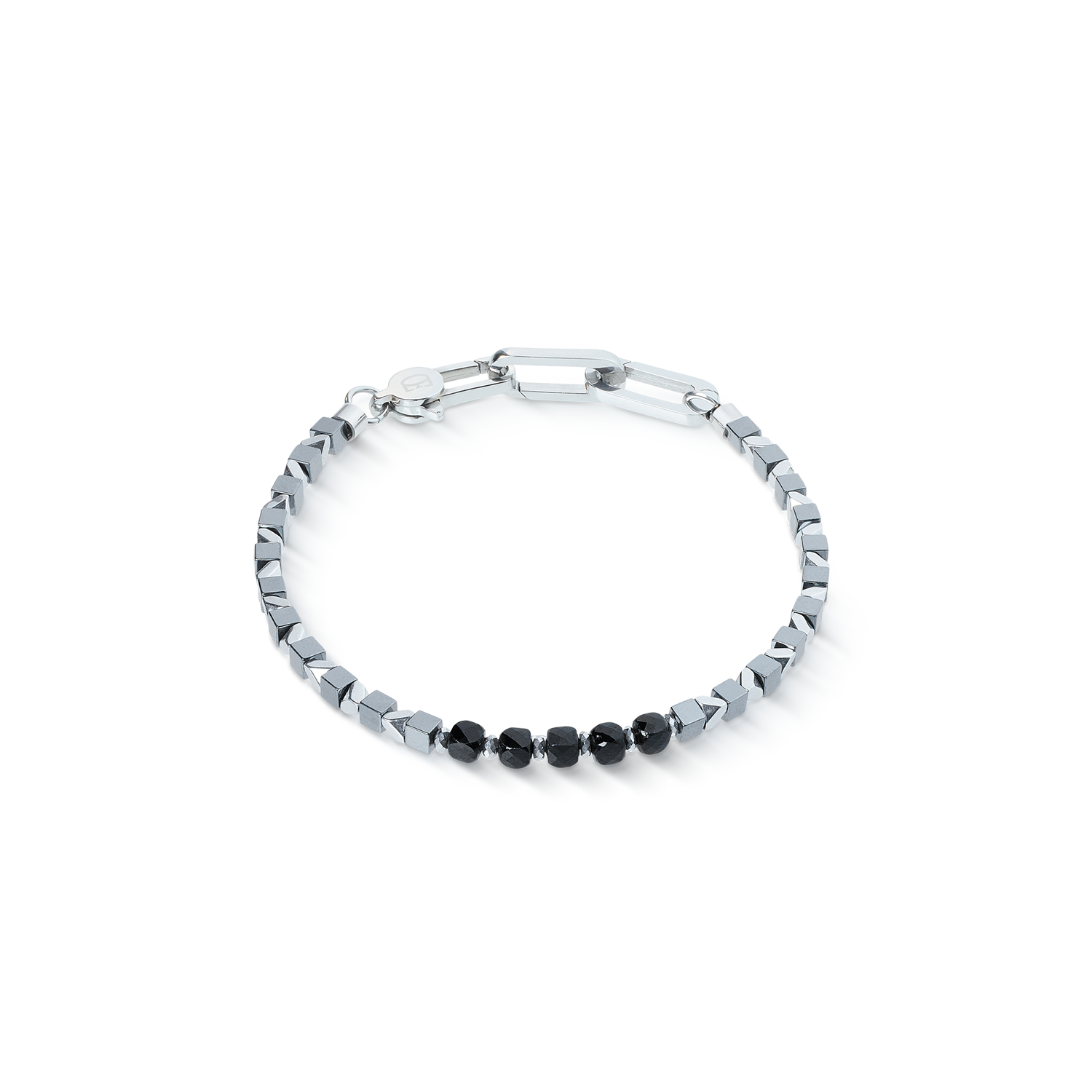 Armband Pulse Line Spinell schwarz-silber
