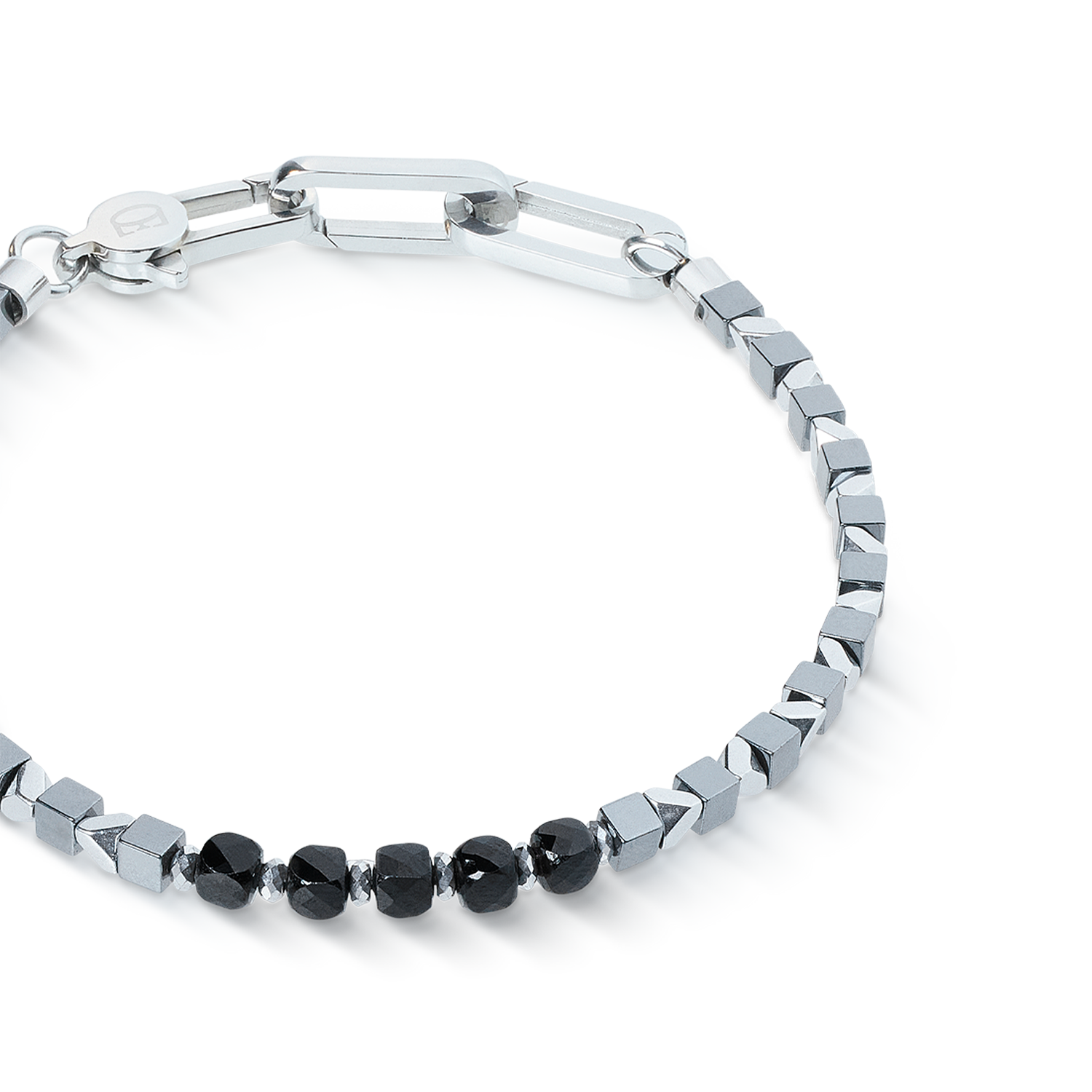 Armband Pulse Line Spinell schwarz-silber