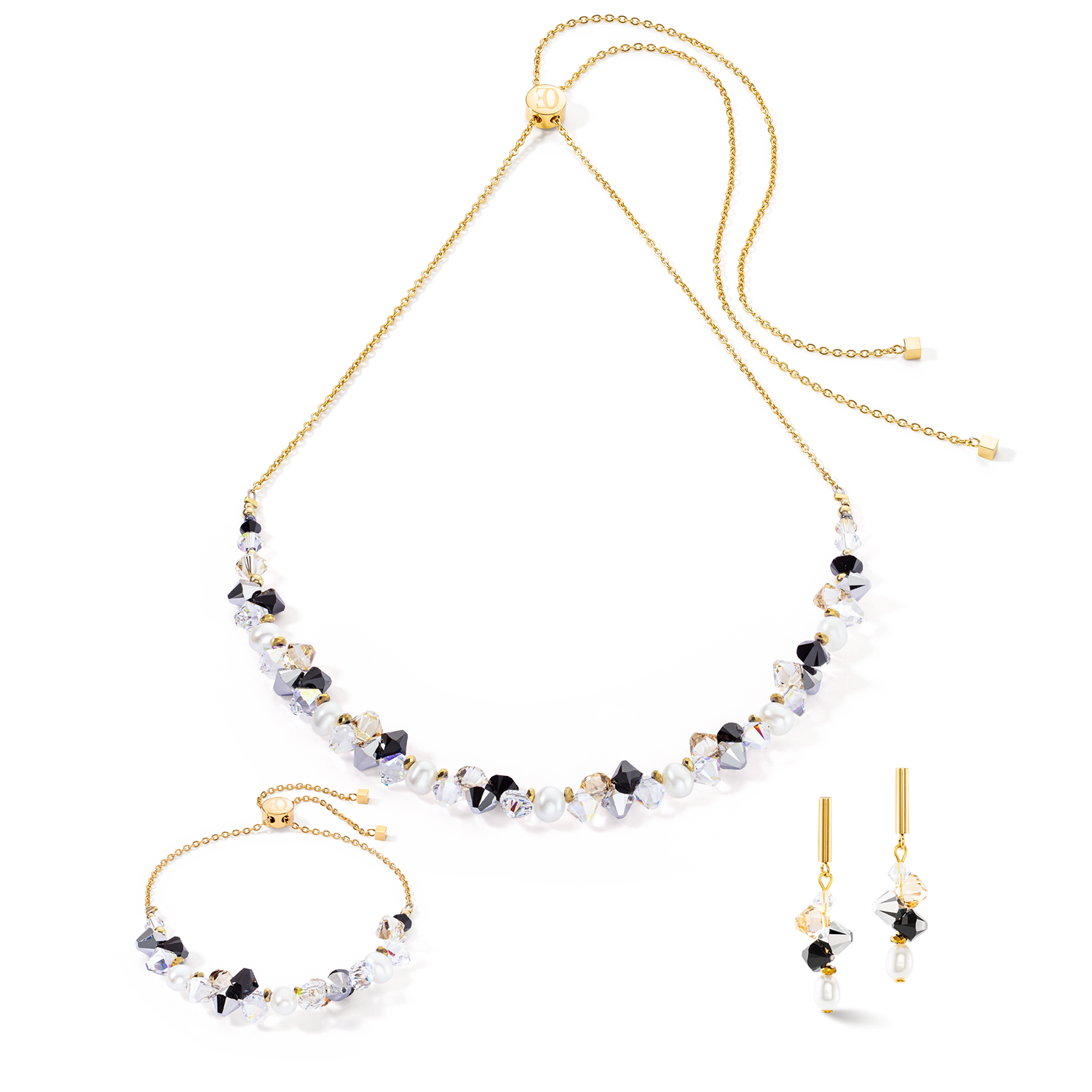 Armband Dancing Crystals & Pearls silber-schwarz