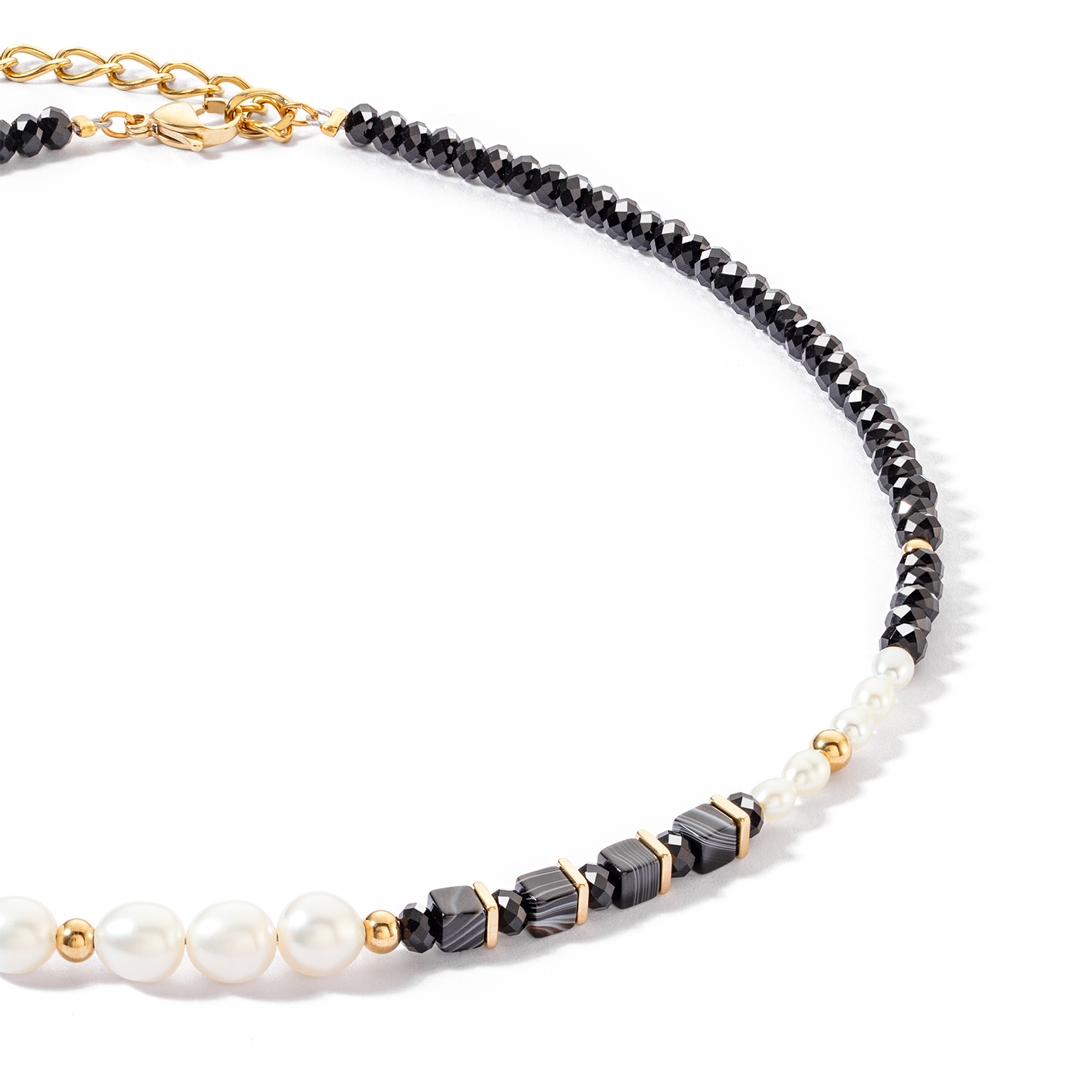 Pearls & Onyx Halskette gold