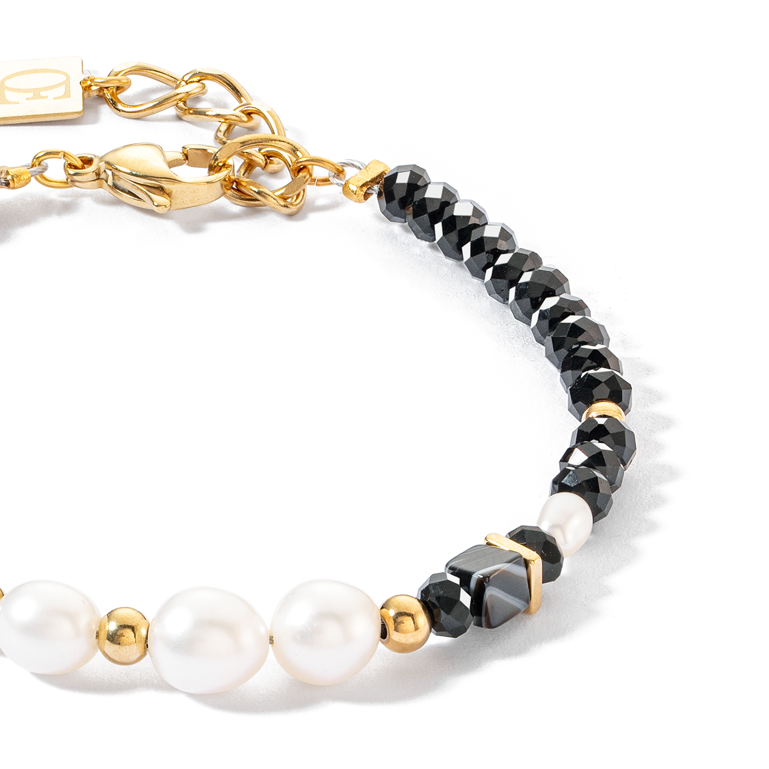 Pearls & Onyx Armband gold