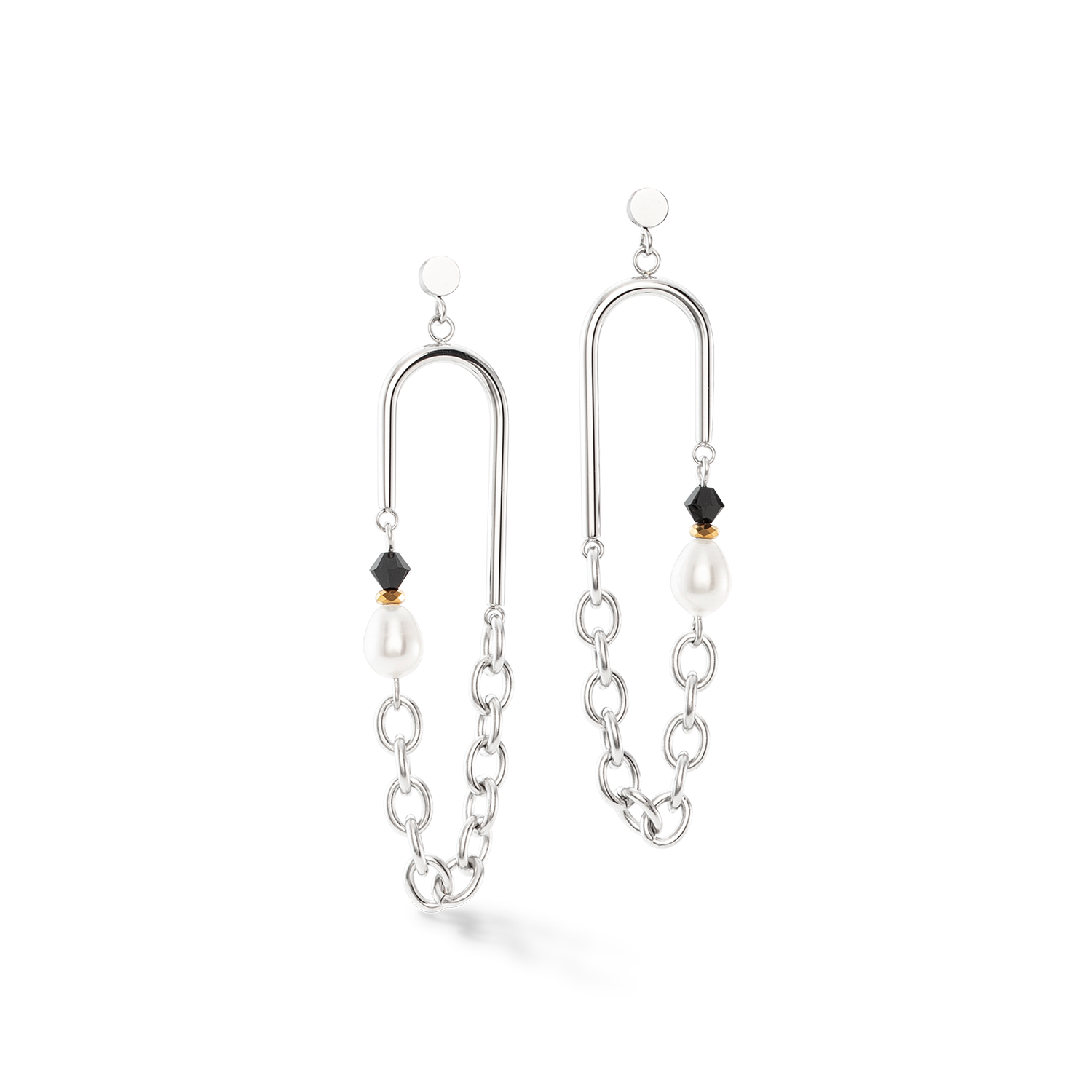 Amulett Boho Pearls Ohrringe schwarz-weiß