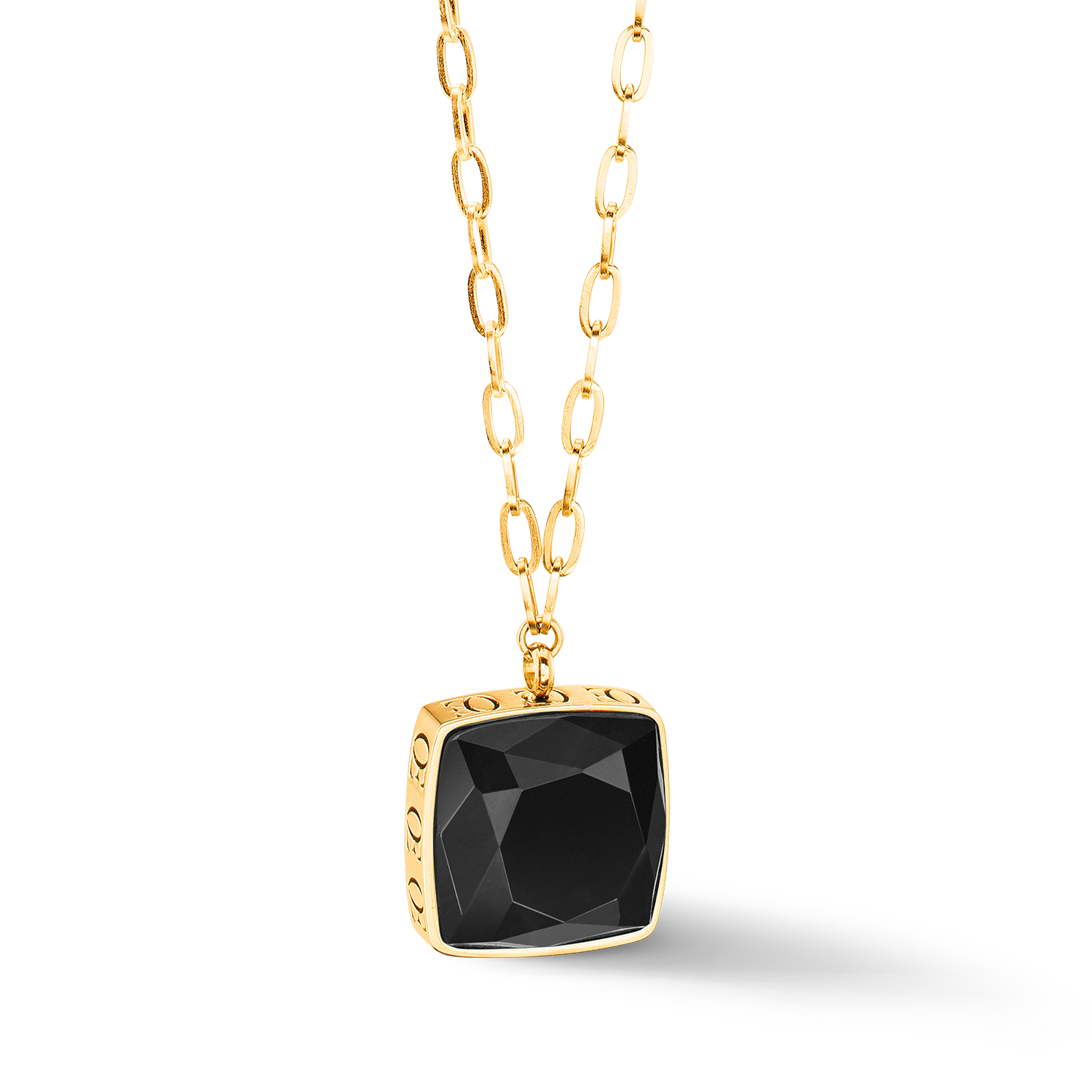 Halskette OE Amulett Square Onyx gold-schwarz