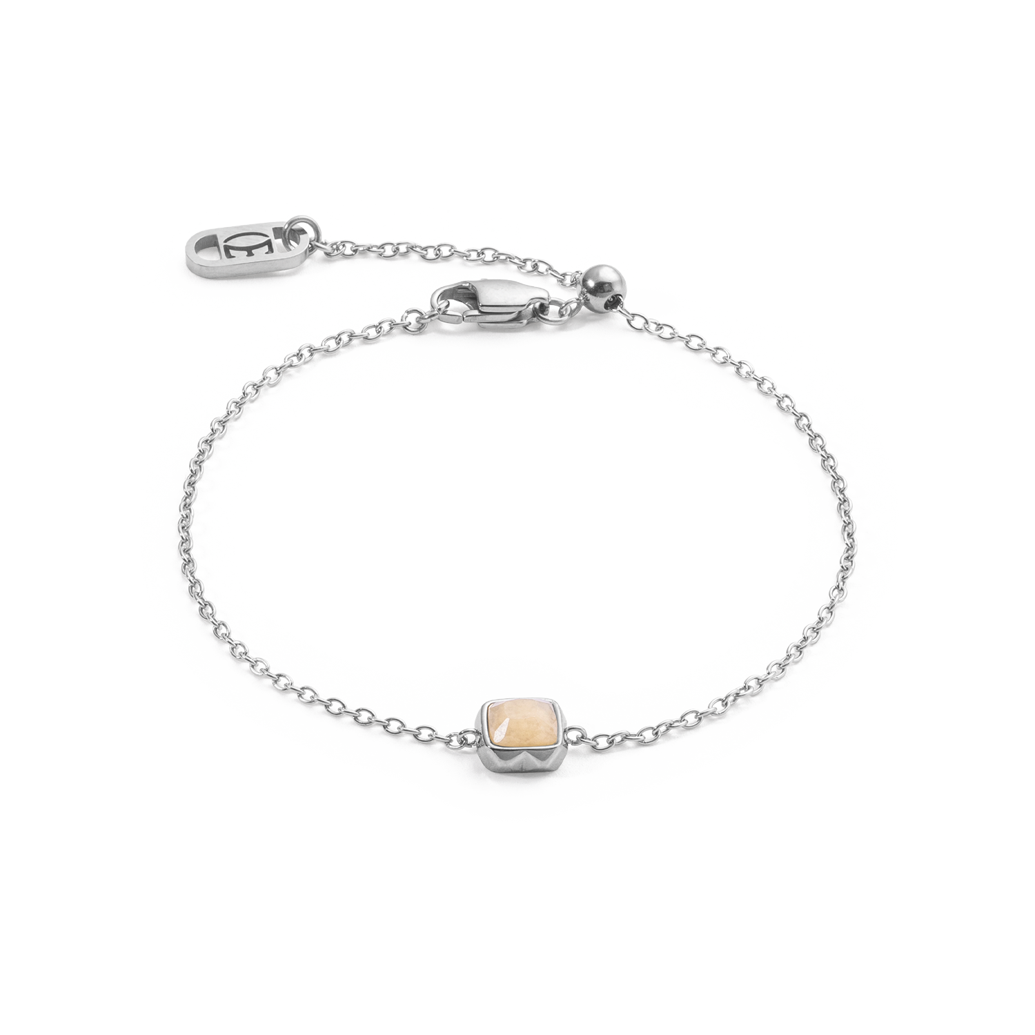 Birthstone Juni Armband Crème Jade Silber