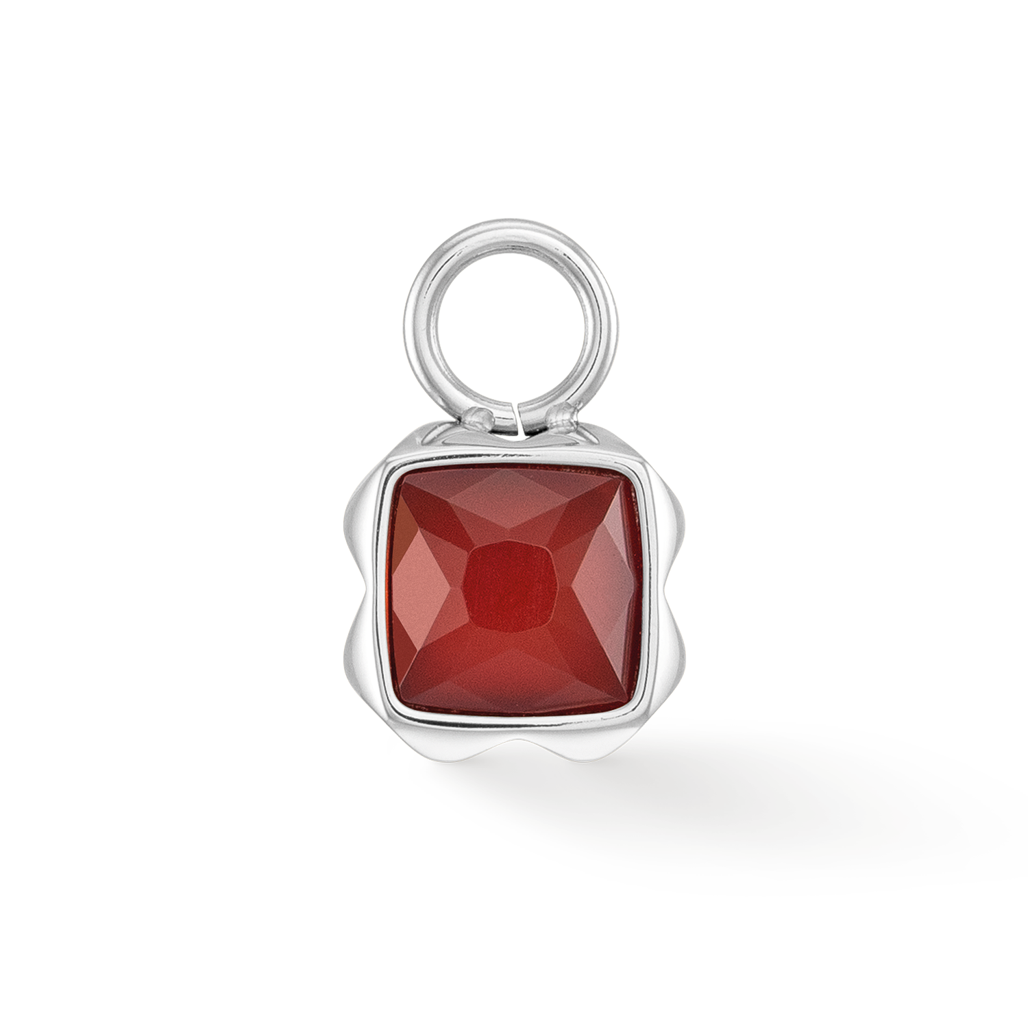 Birthstone Januar Charm Roter Achat Silber