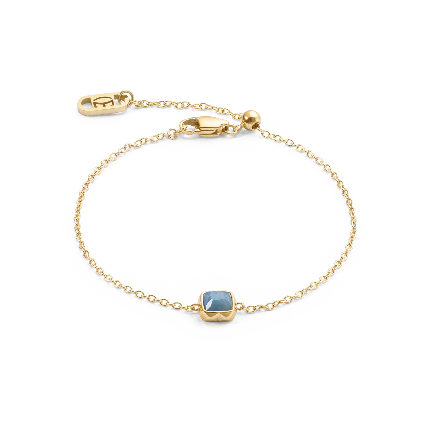 Birthstone März Armband Blauer Aventurin Gold