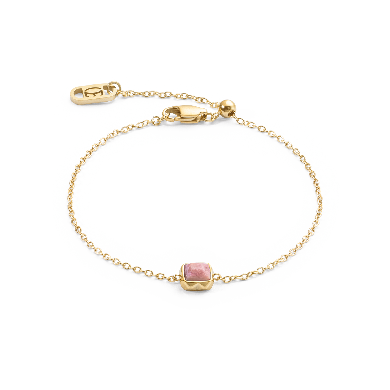 Birthstone Juli Armband Rhodochrosit Gold