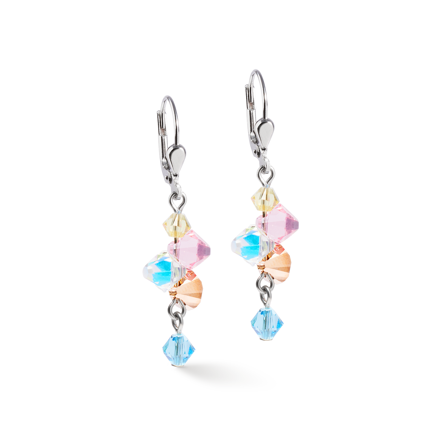 Ohrringe Dancing Crystals silber-pastell
