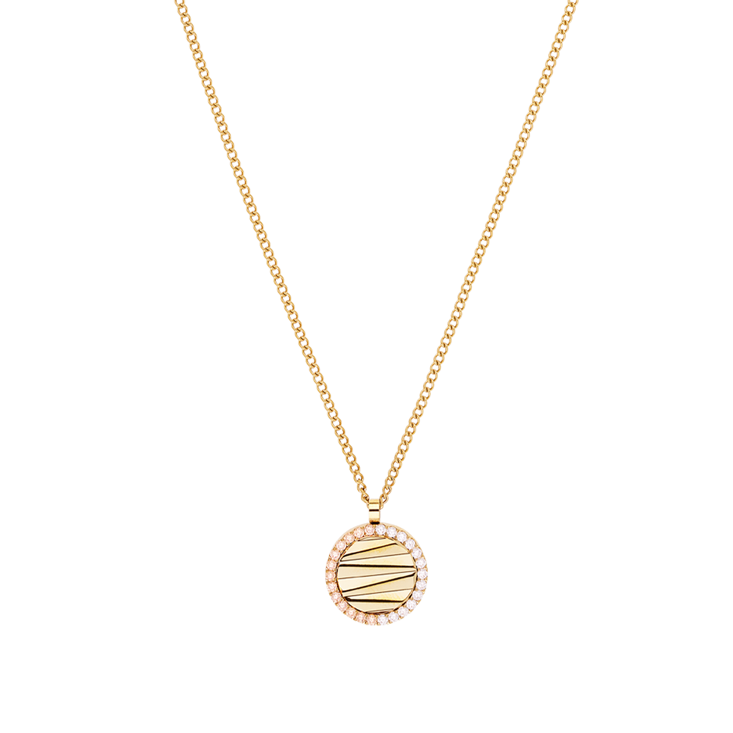 Halskette Amulett Mini Waves gold-beige