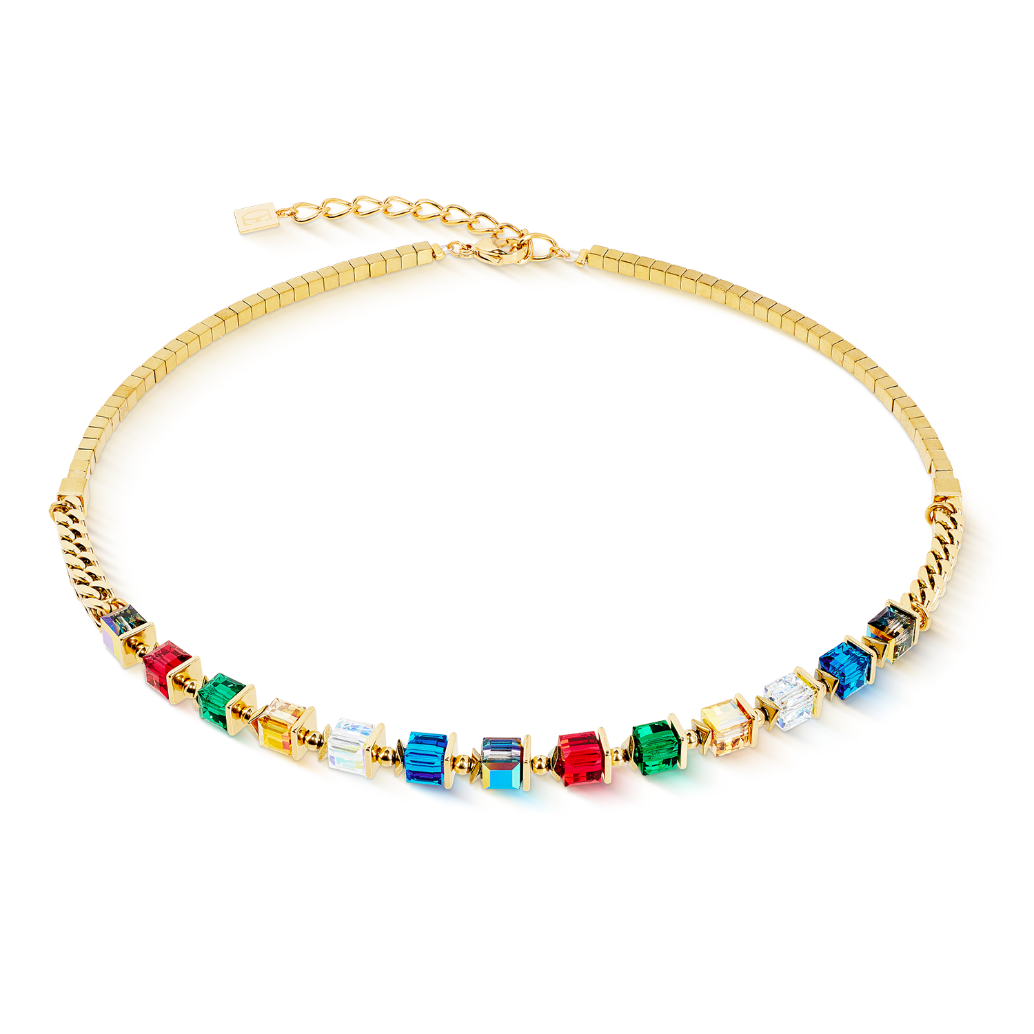 Halskette Sparkling Cubes Fusion Chain gold-multicolor