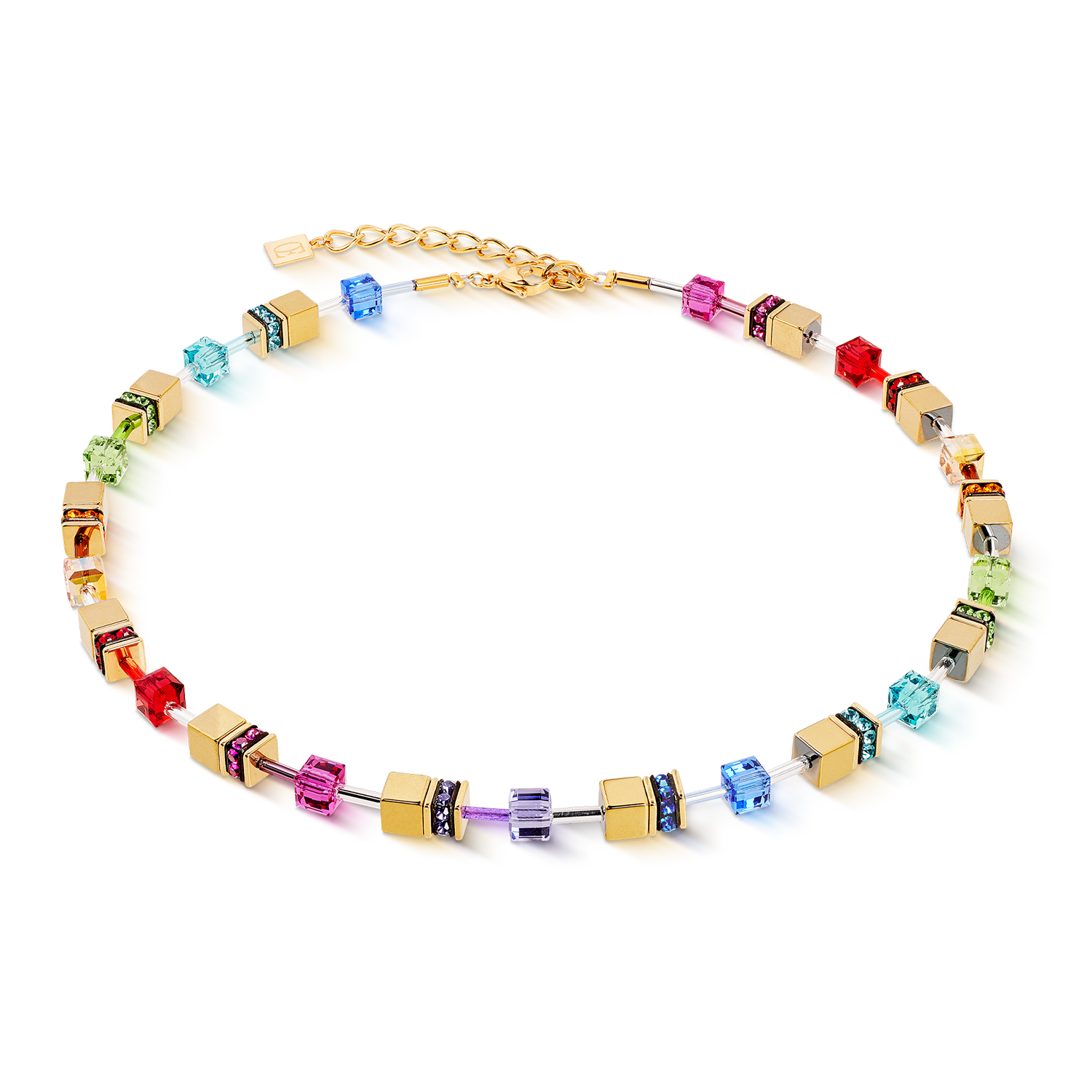 GeoCUBE® Iconic Metallic Halskette Rainbow gold