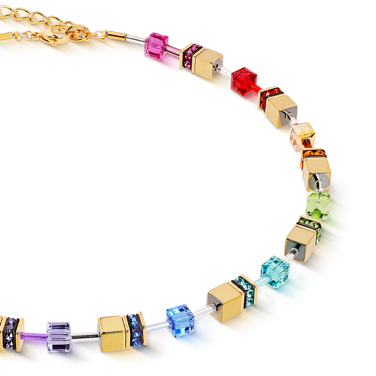GeoCUBE® Iconic Metallic Halskette Rainbow gold