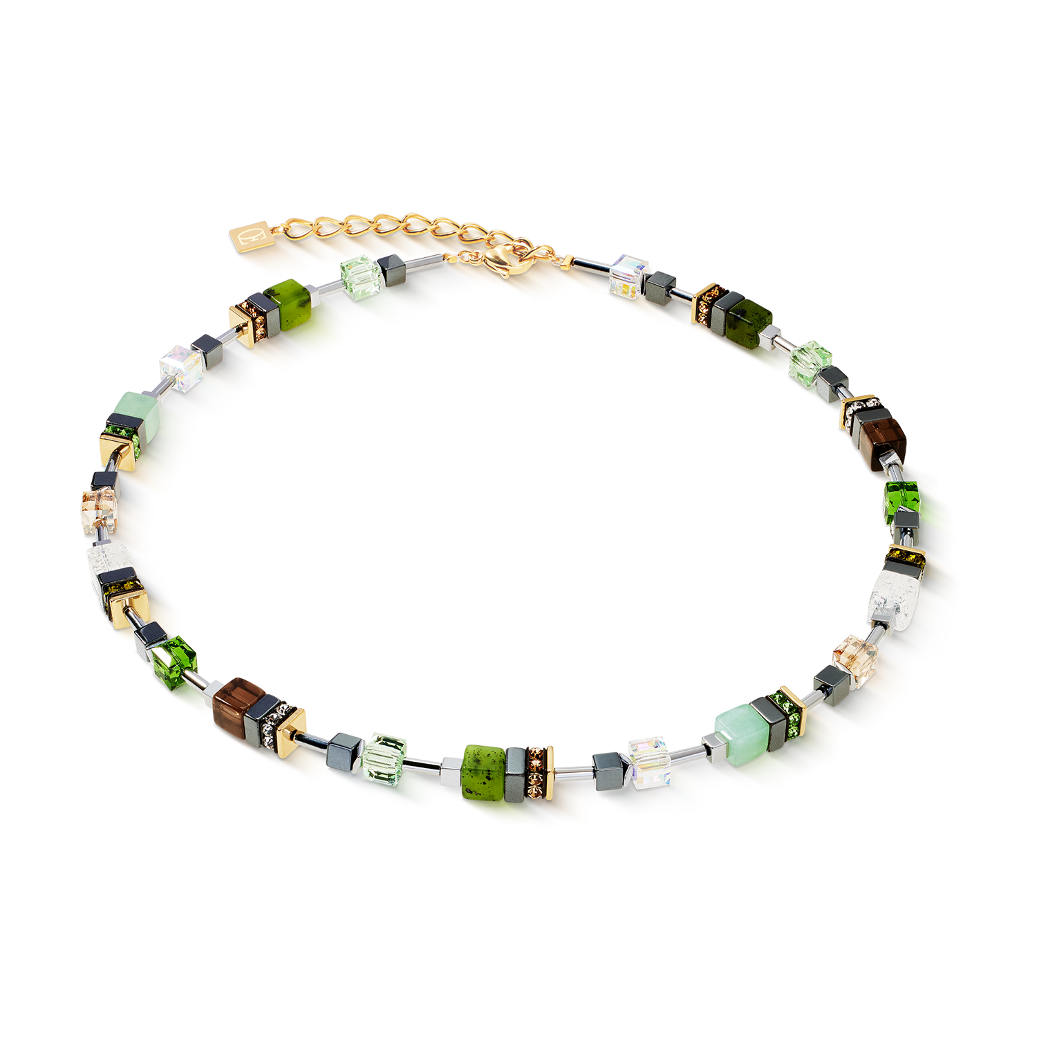GeoCUBE® Precious Motion Halskette Forest Light gold