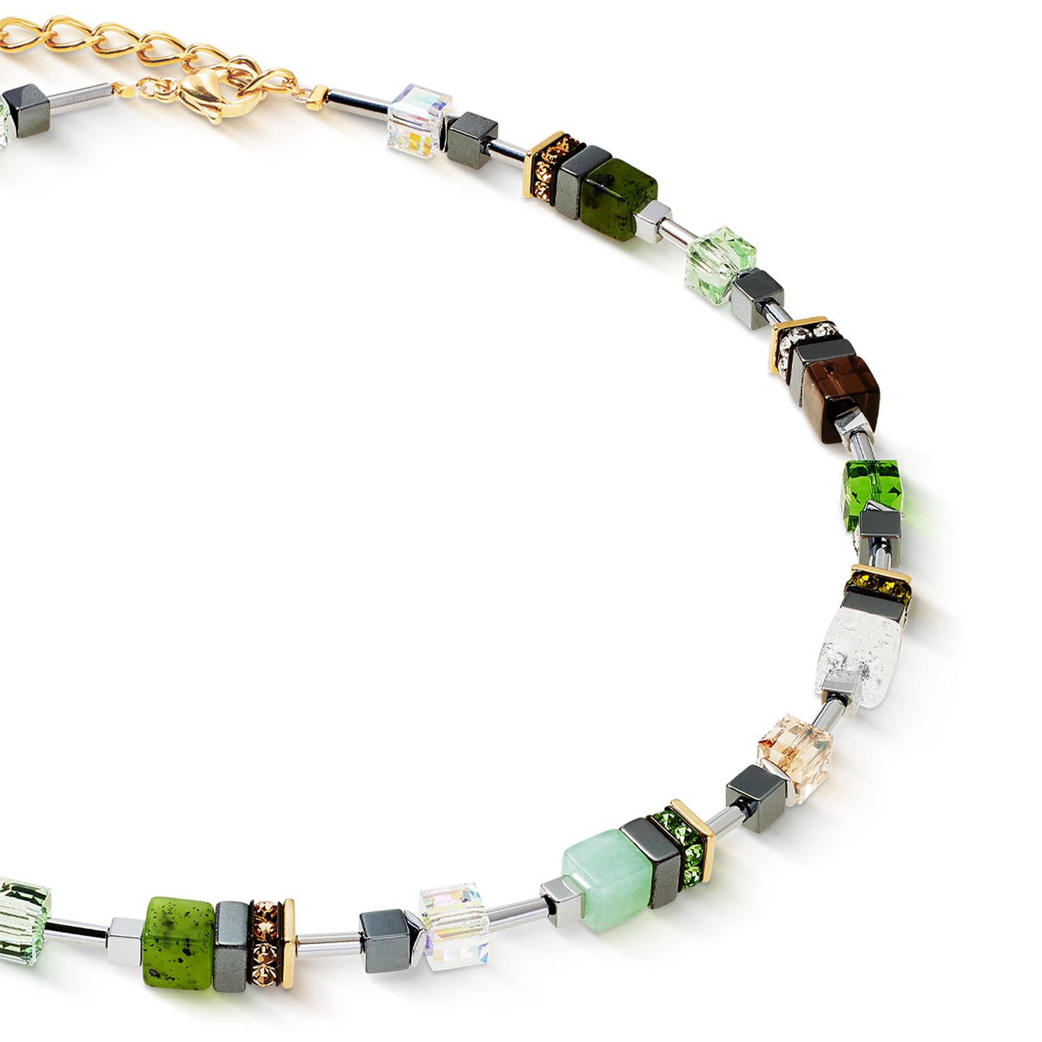 GeoCUBE® Precious Motion Halskette Forest Light gold