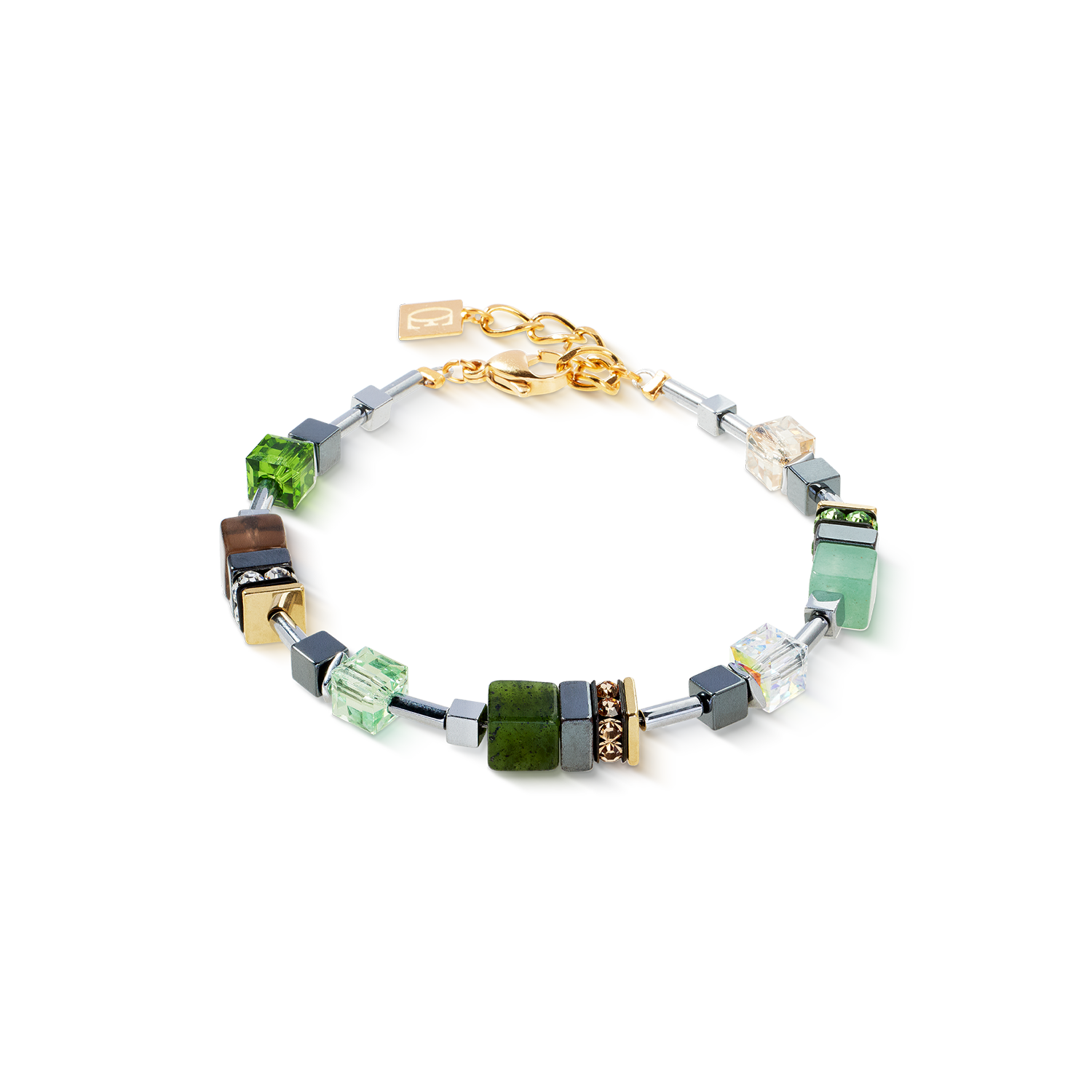GeoCUBE® Precious Motion Armband Forest Light gold