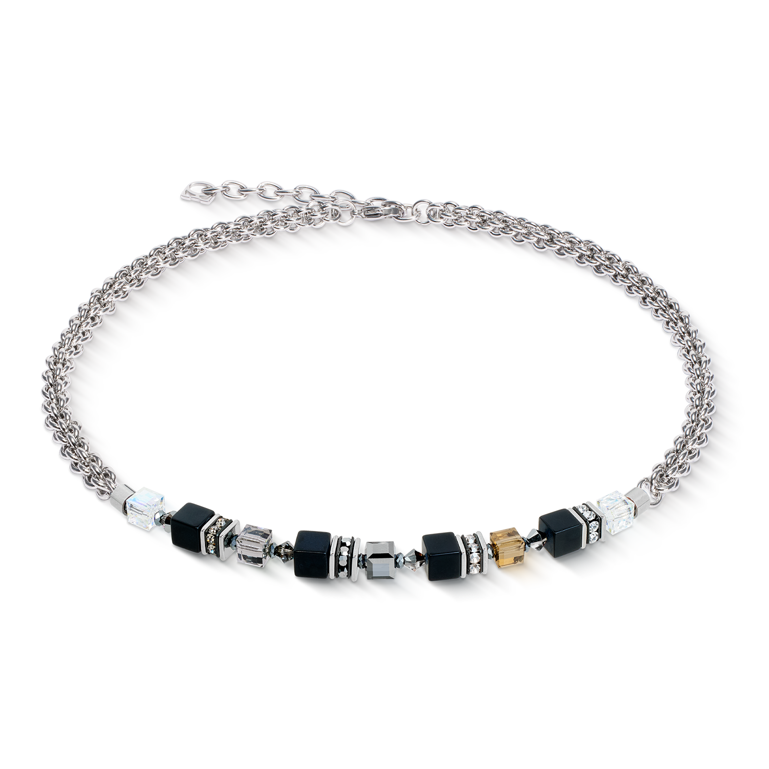 GeoCUBE® Fusion Winter Halskette silber-schwarz