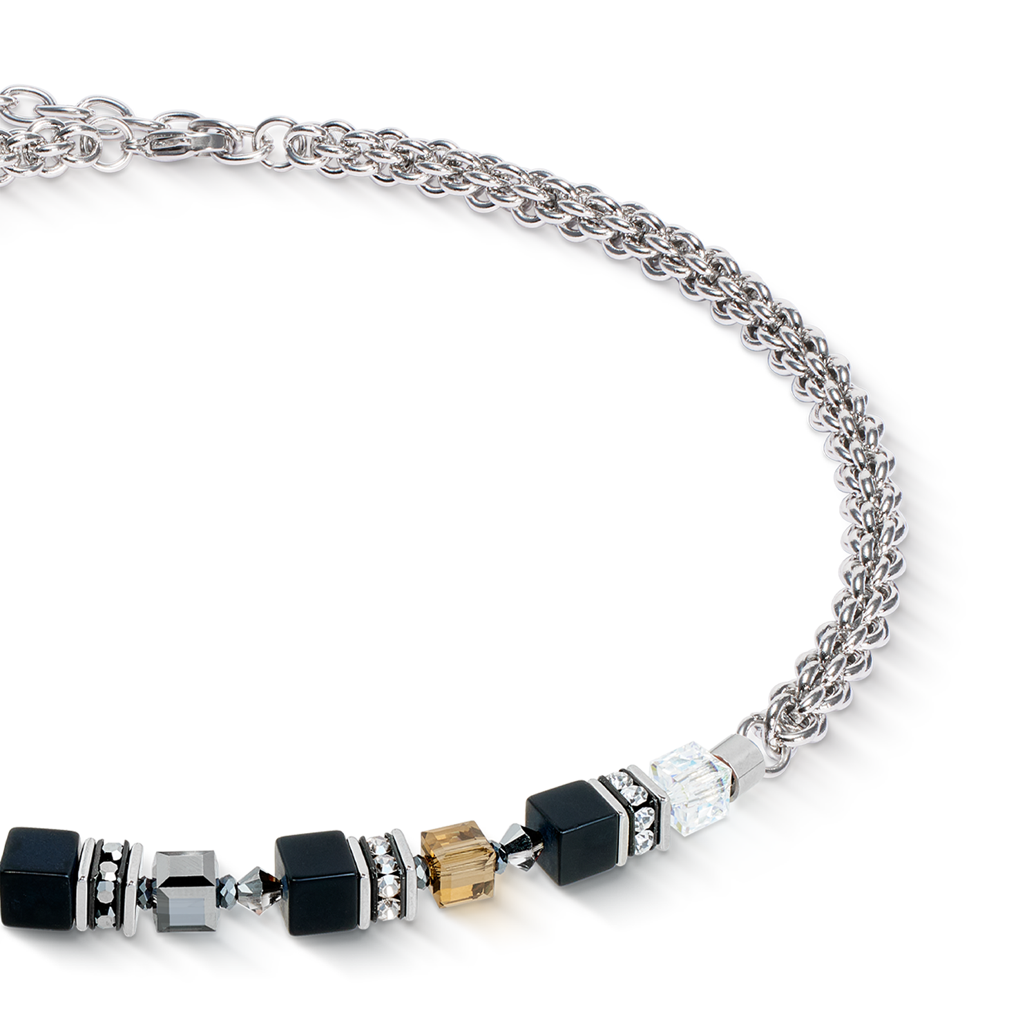 GeoCUBE® Fusion Winter Halskette silber-schwarz