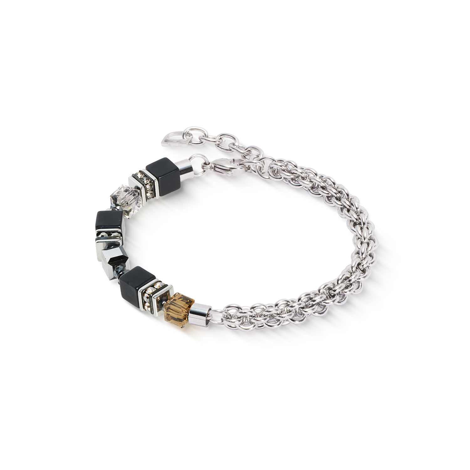 GeoCUBE® Fusion Winter Armband silber-schwarz