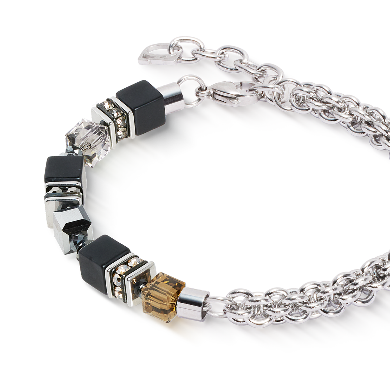 GeoCUBE® Fusion Winter Armband silber-schwarz