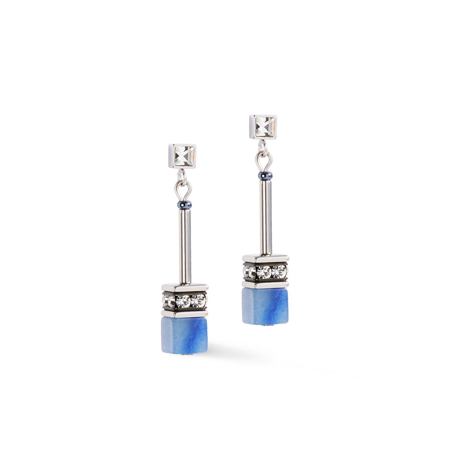 GeoCUBE® Iconic Nature Chain Ohrringe blau