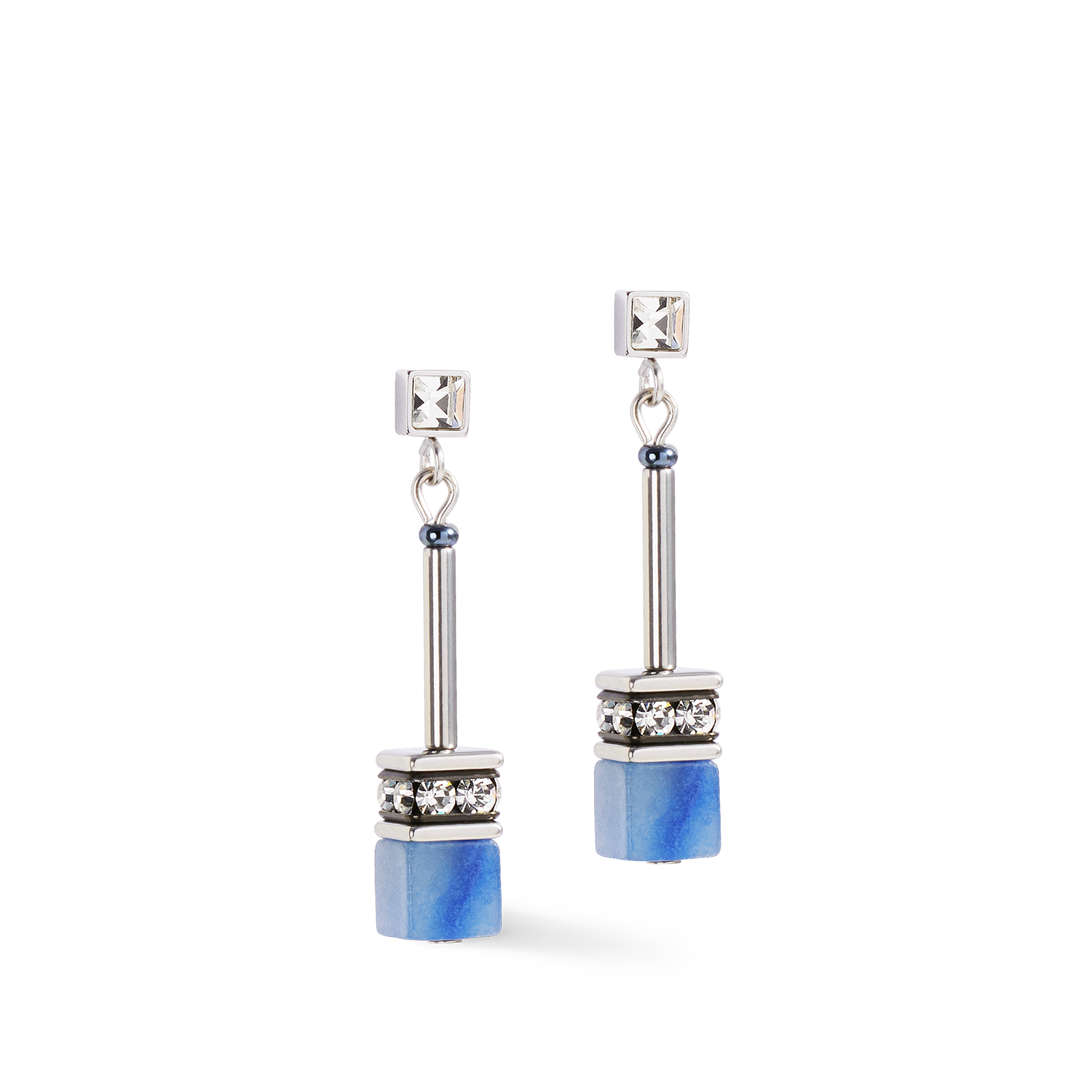 GeoCUBE® Iconic Nature Chain Ohrringe blau