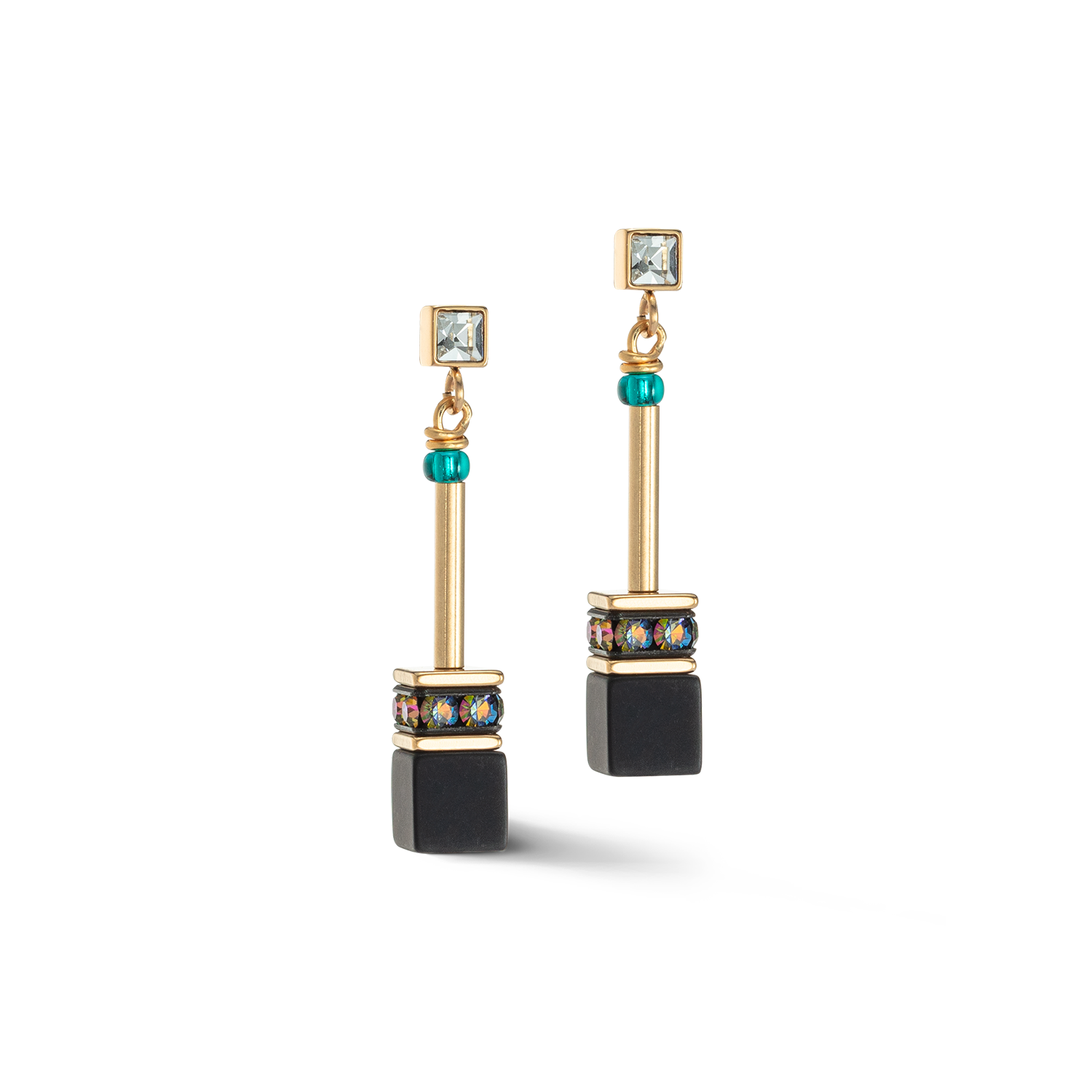 GeoCUBE® Iconic Nature Chain Ohrringe schwarz-multicolor