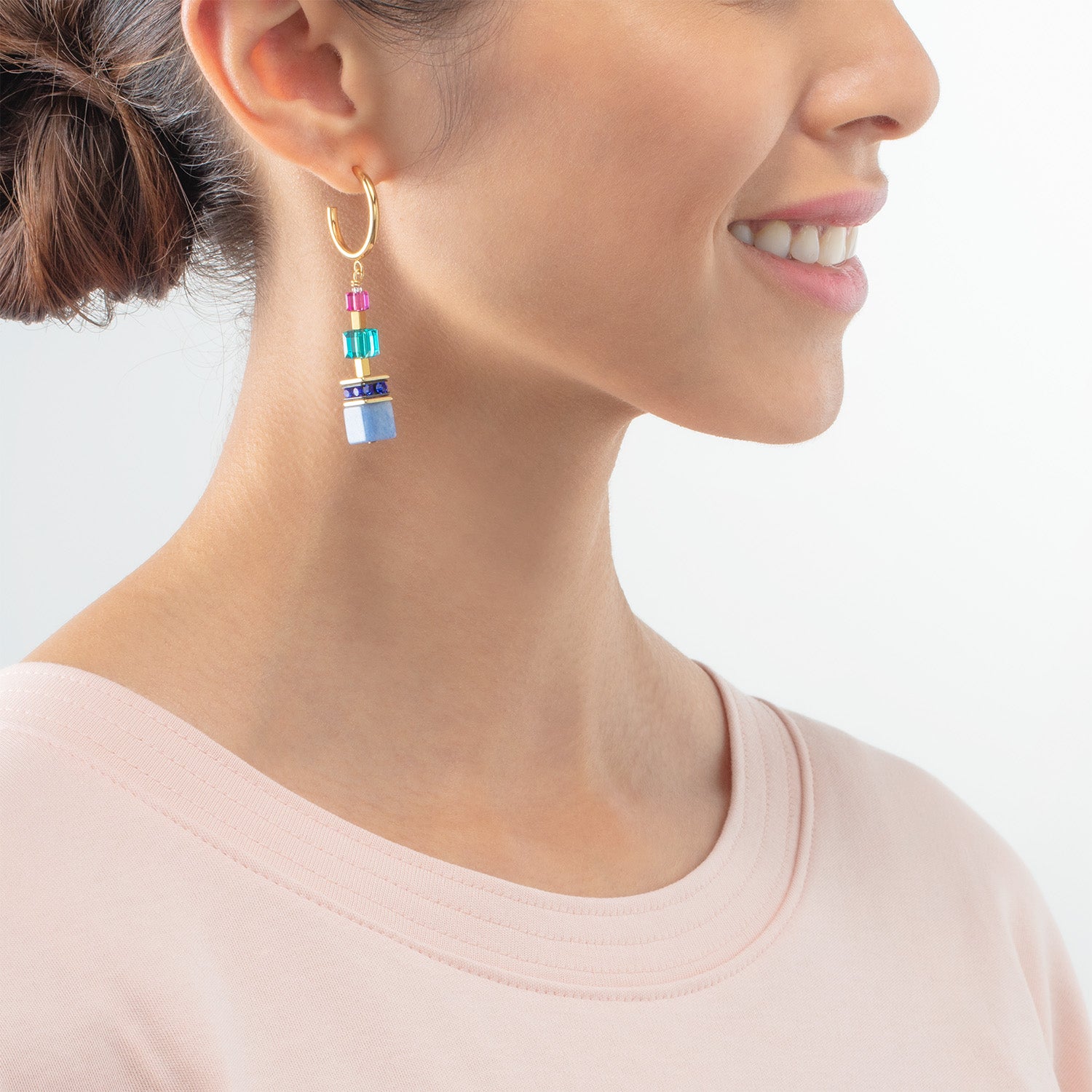 GeoCUBE® Precious Statement Ohrringe gold-multicolor