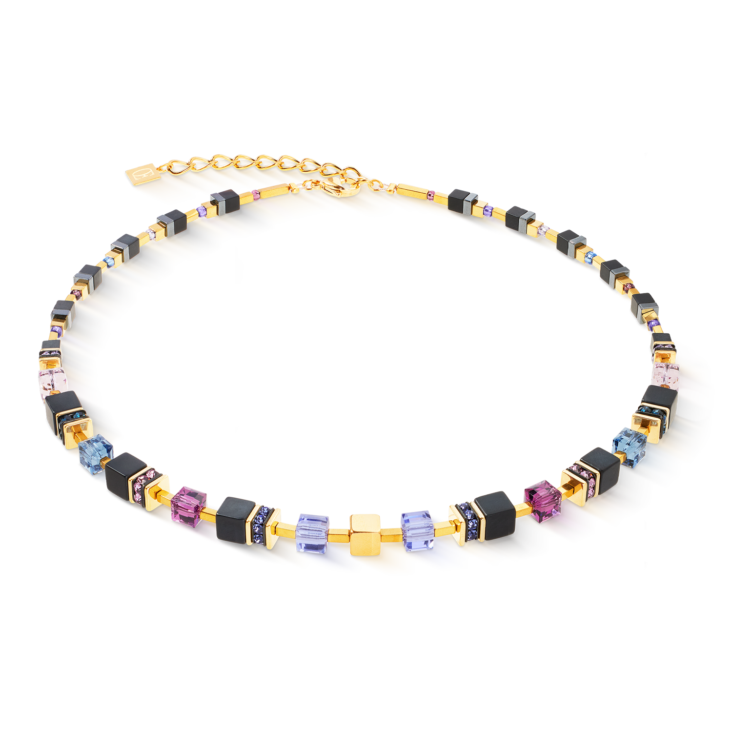 GeoCUBE® Precious Classic Halskette Blue Moon gold
