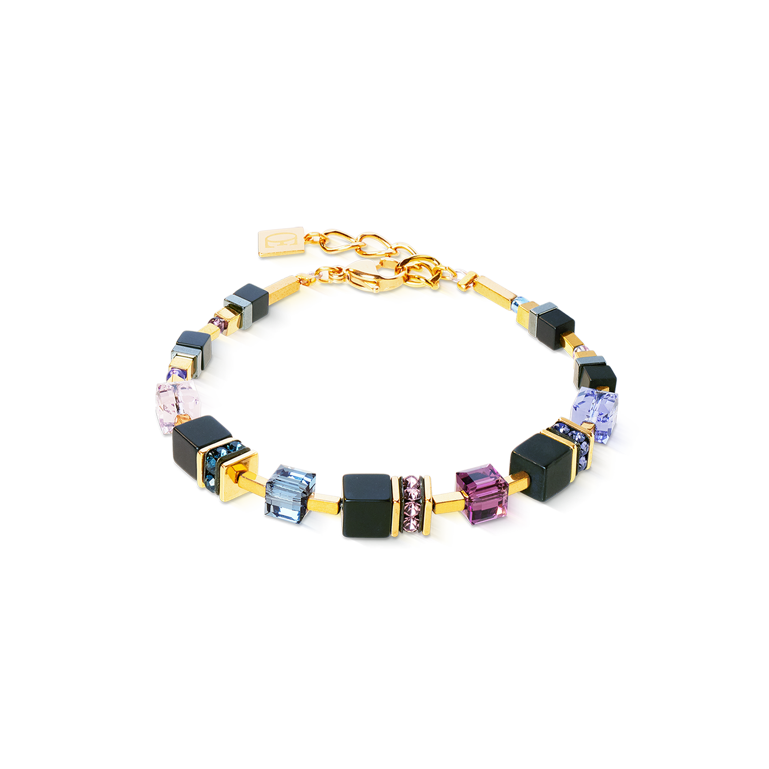 GeoCUBE® Precious Classic Armband Blue Moon gold