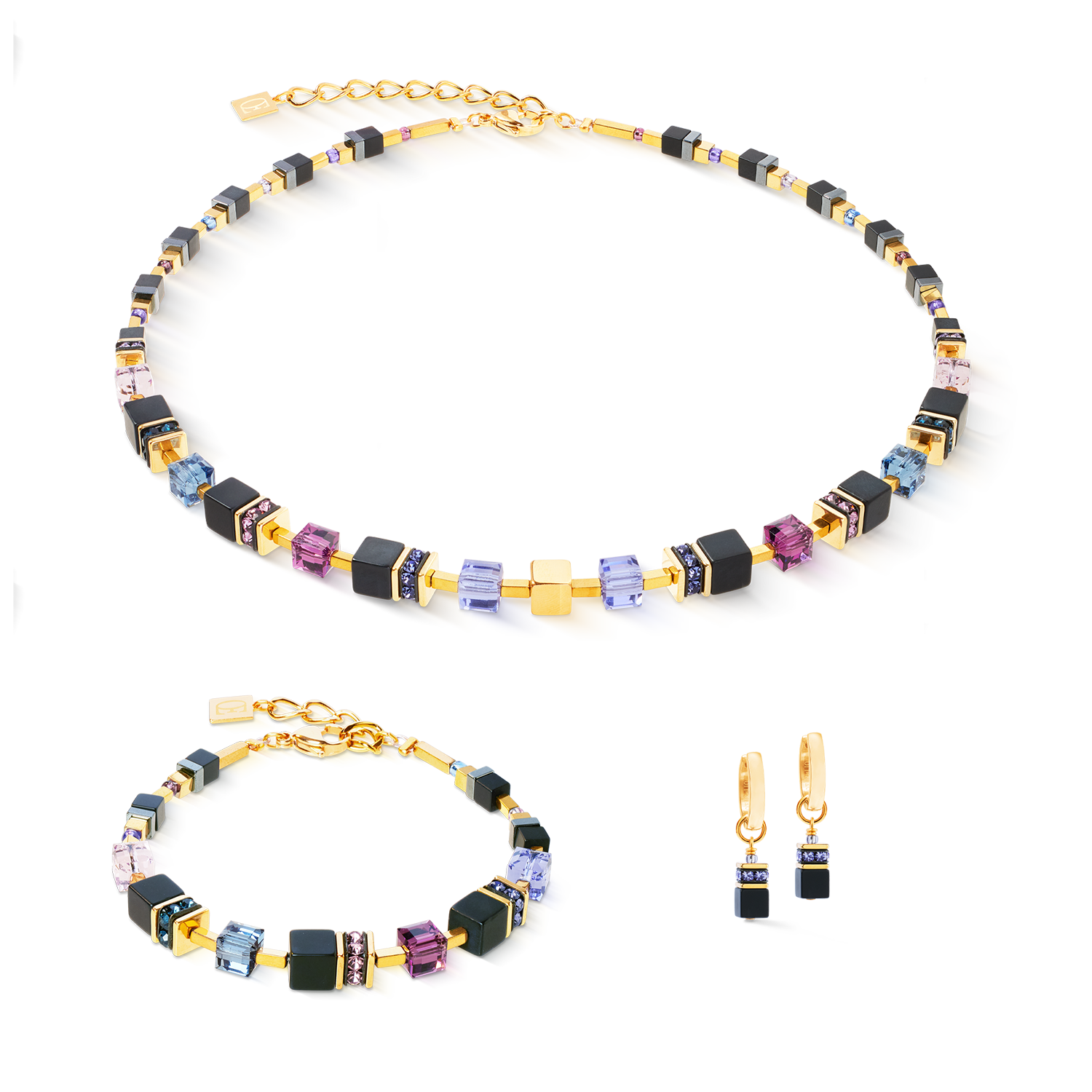 GeoCUBE® Precious Classic Armband Blue Moon gold