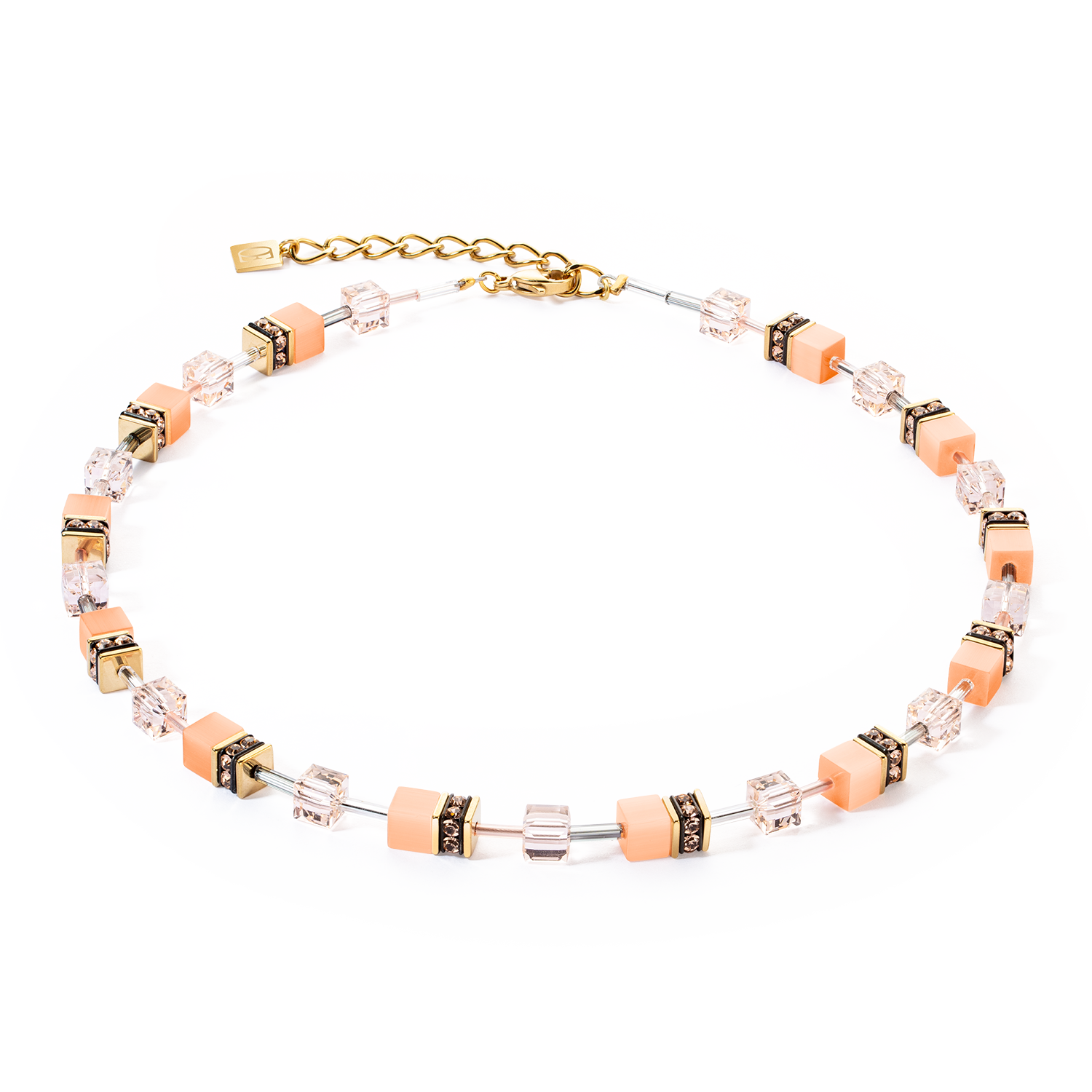 GeoCUBE® Iconic Mono Gold Halskette Apricot Crush