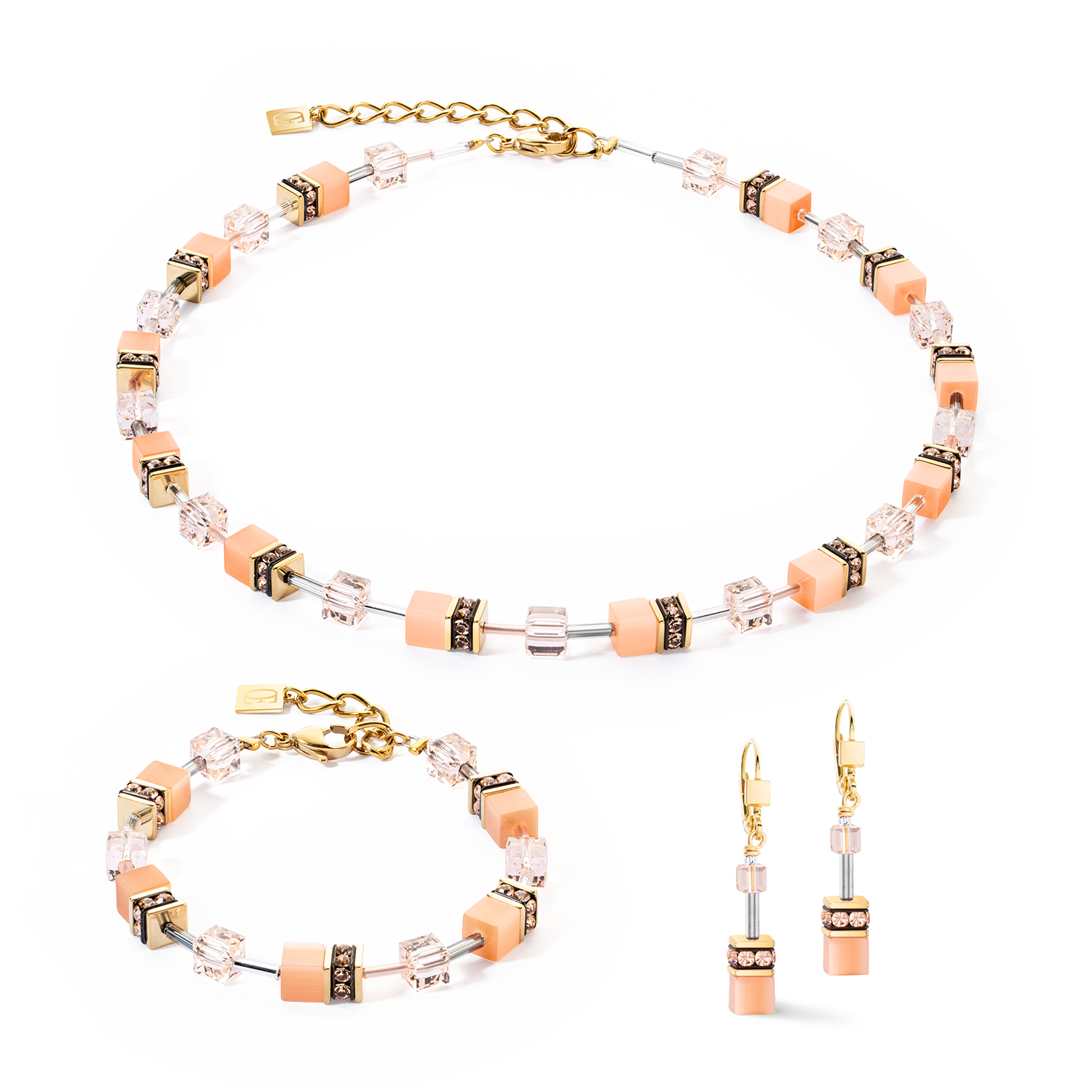 GeoCUBE® Iconic Mono Gold Armband Apricot Crush