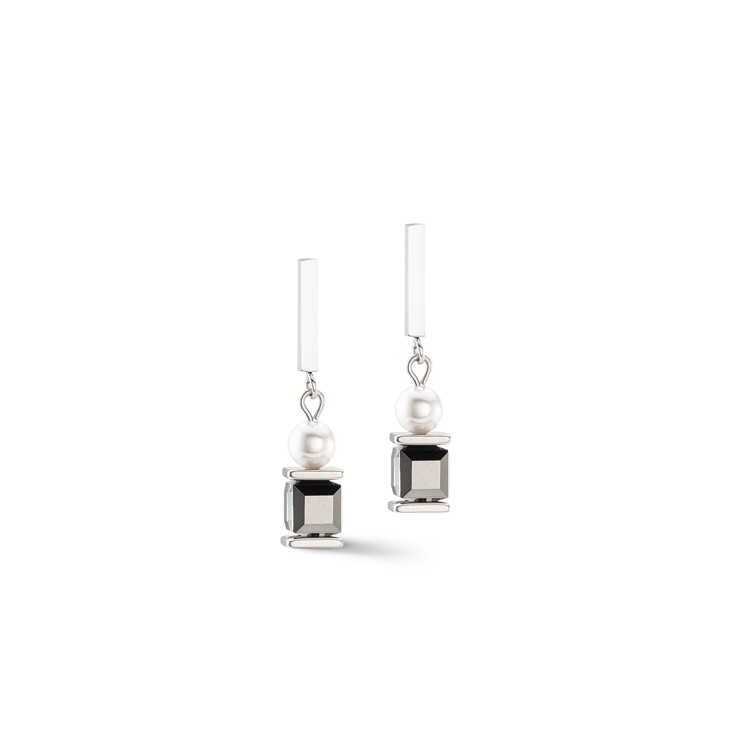 Vintage Pearl Mix Ohrringe silber-grau