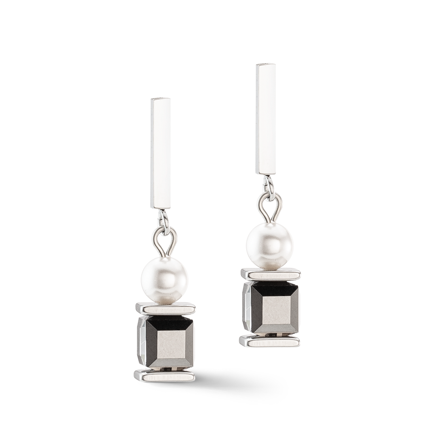 Vintage Pearl Mix Ohrringe silber-grau