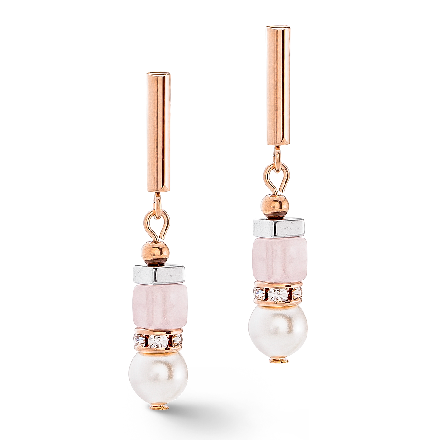 Precious Fusion Offset Ohrringe roségold-eisrosa
