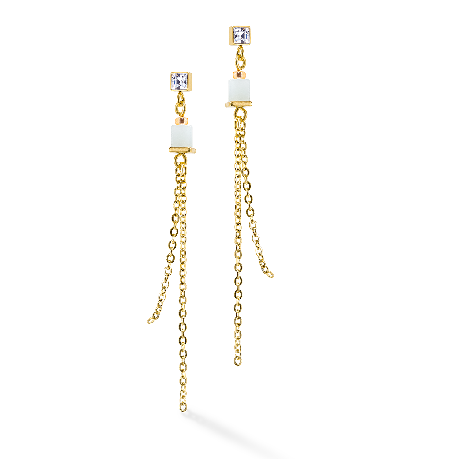 GeoCUBE® Precious & Slider Closure Ohrringe gold multicolor pastell