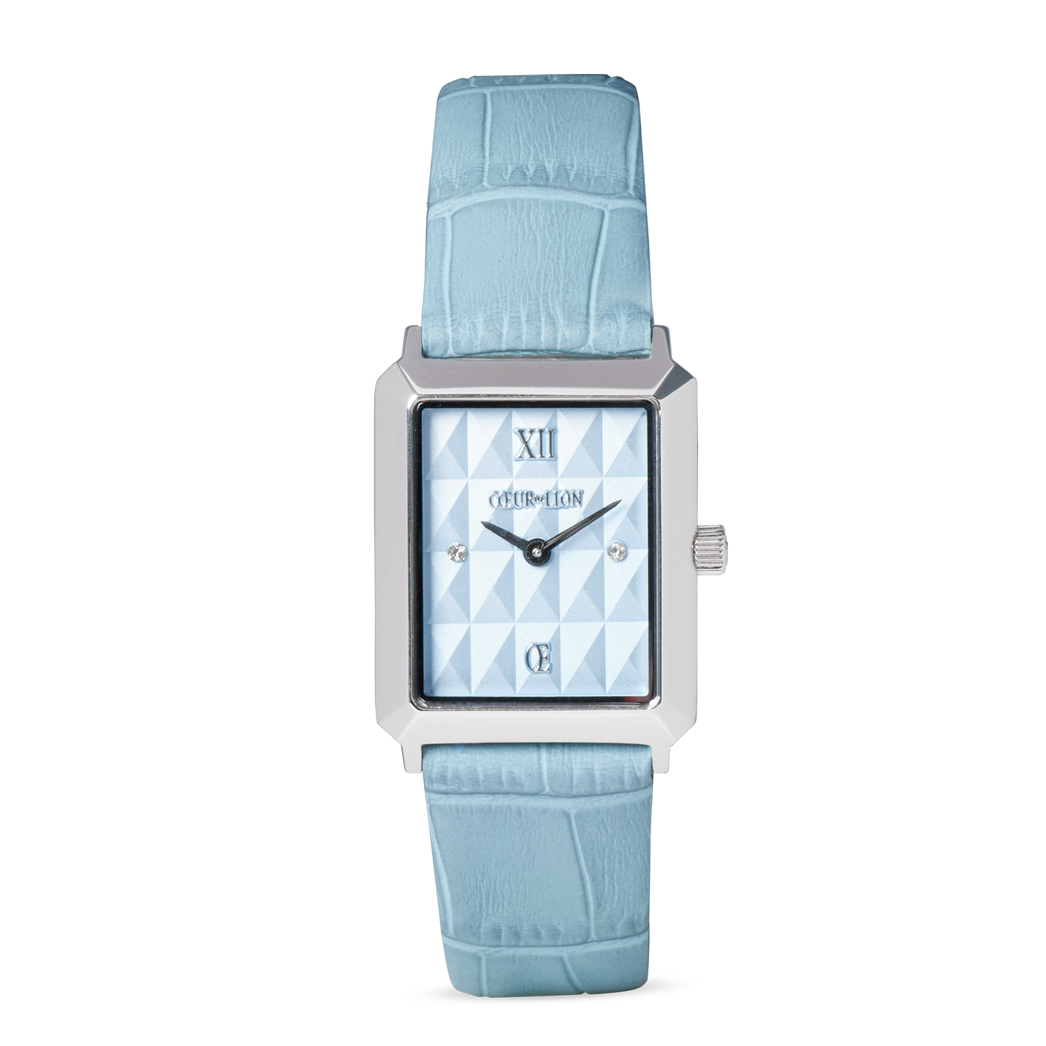 Uhr Iconic Spikes Sky Blue Silber & GeoCUBE® Iconic Armband Ice Serenity